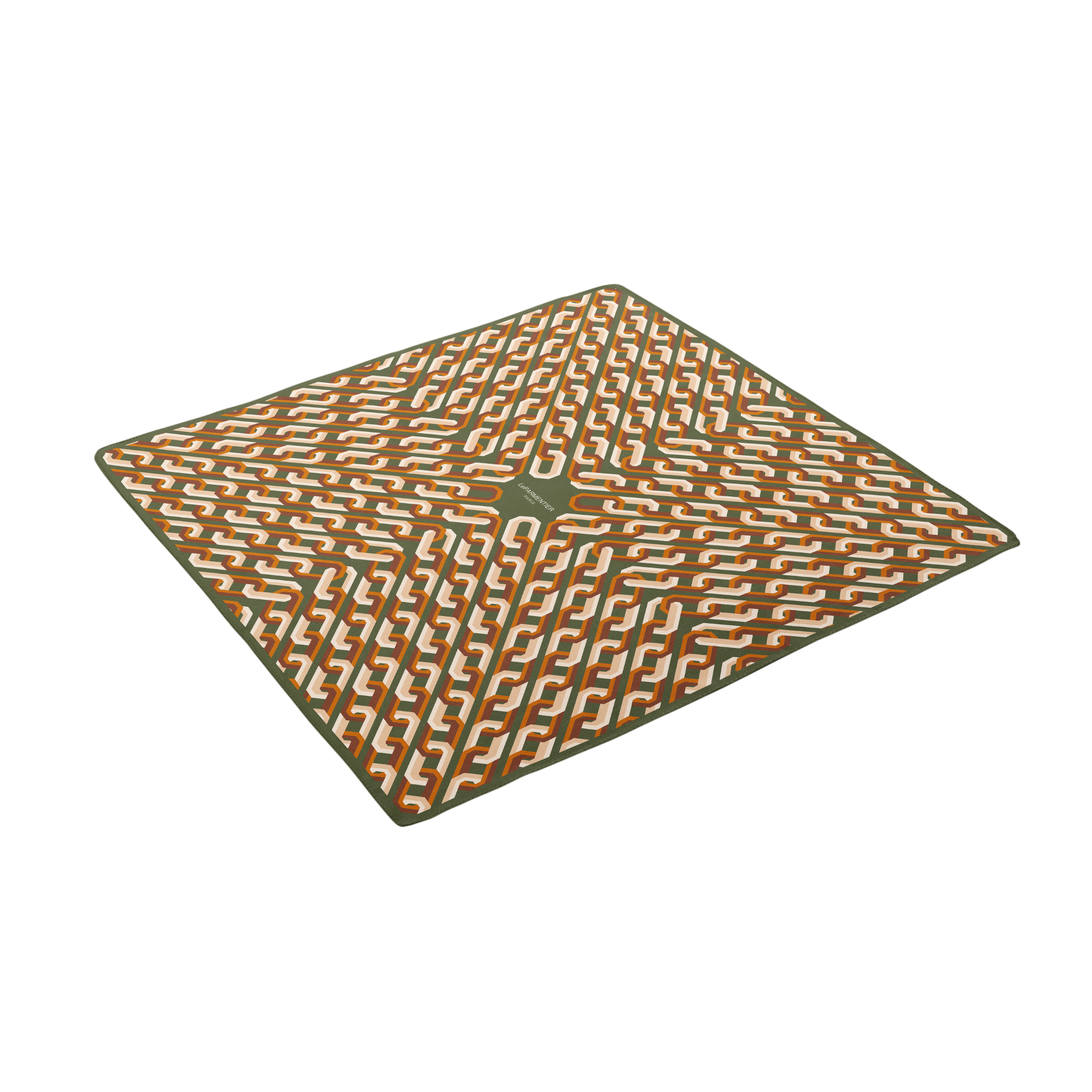 Chain Motif Silk Square Scarf