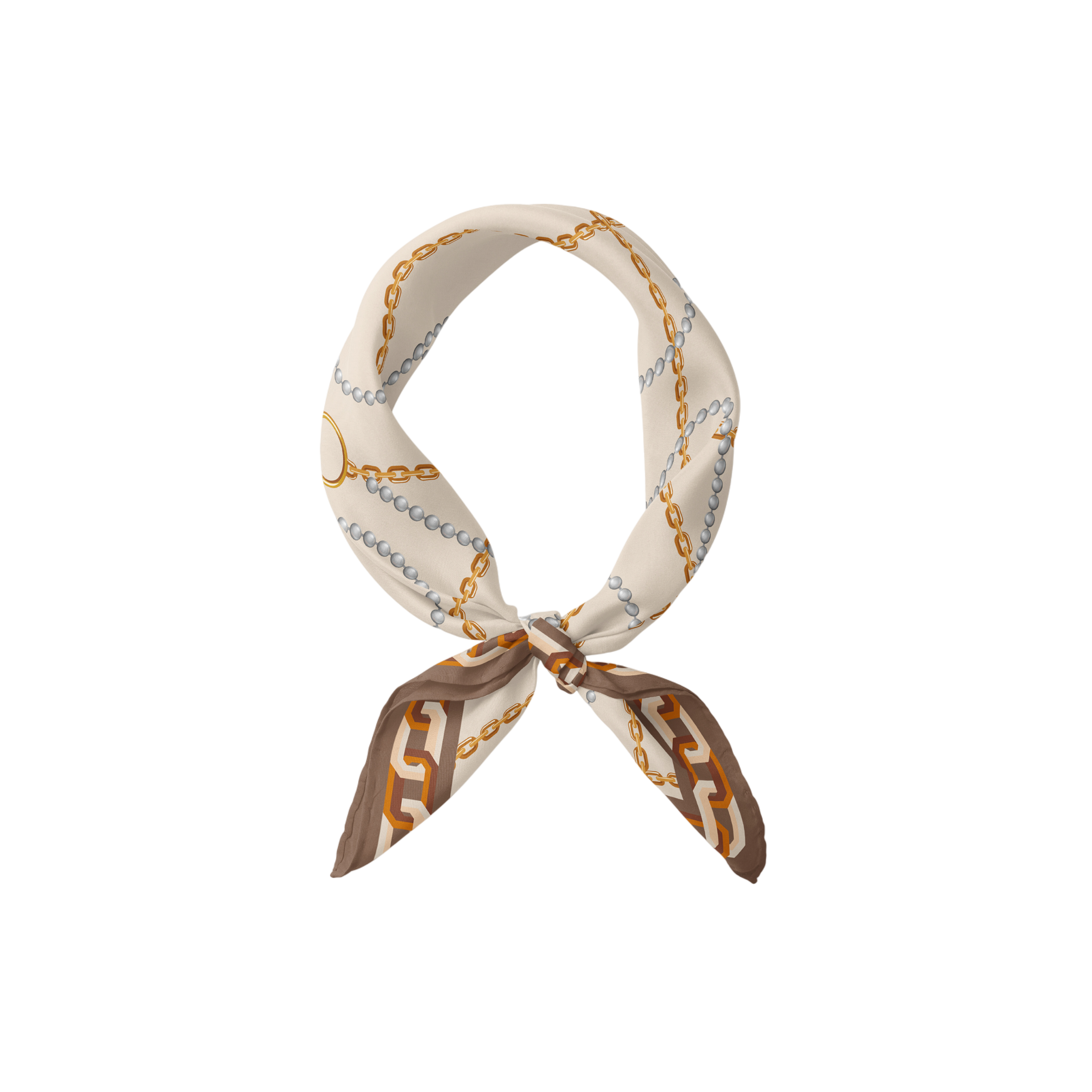 Heritage Chain and Pearls Silk Bandana
