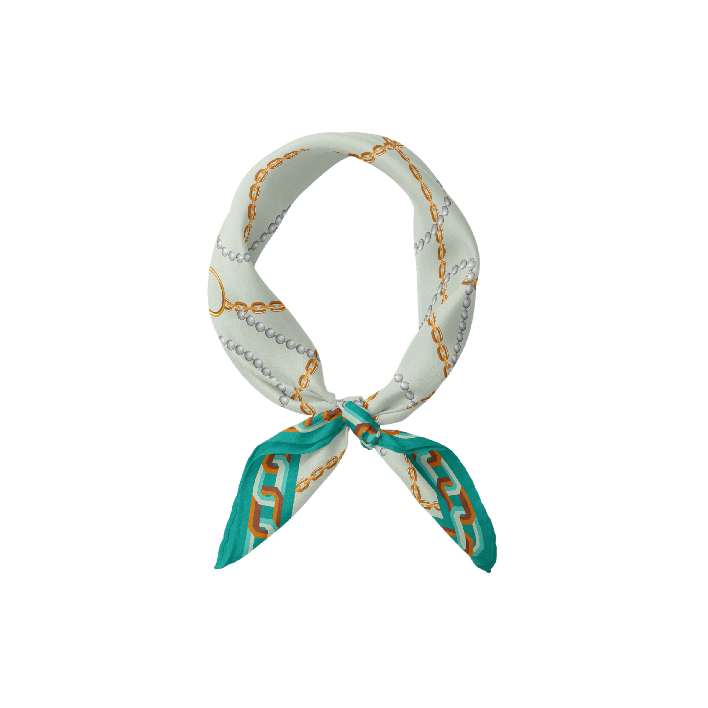 Heritage Chain and Pearls Silk Bandana