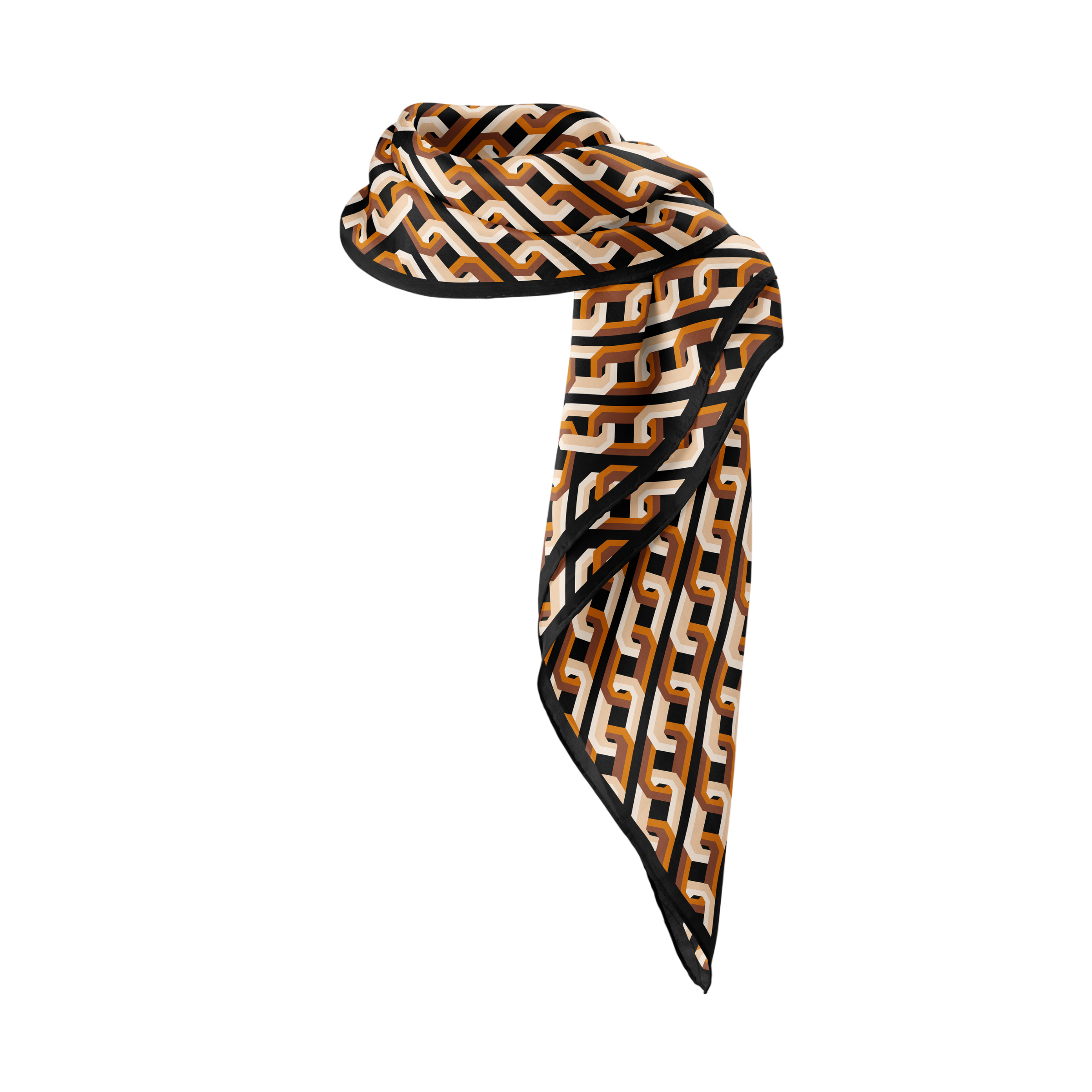 Chain Motif Silk Square Scarf