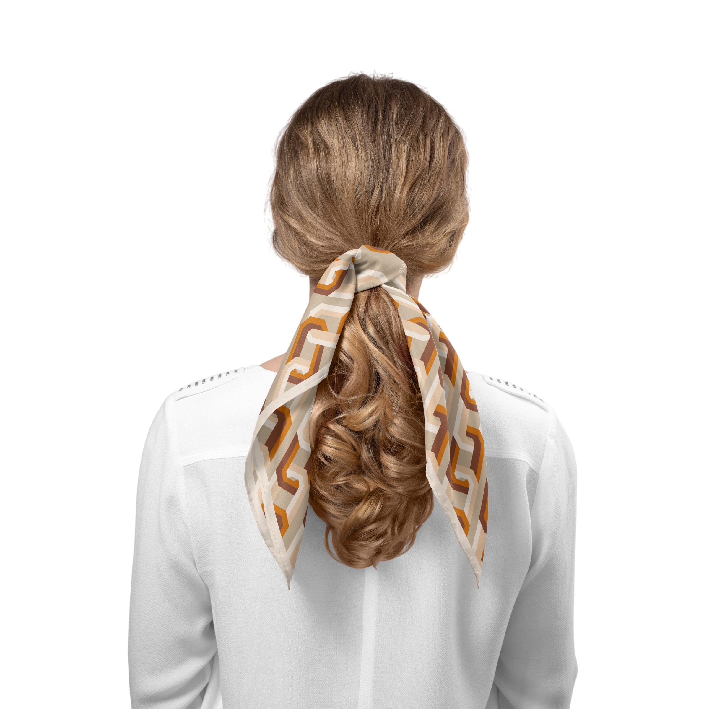 Chain Motif Bandana Silk Scarf