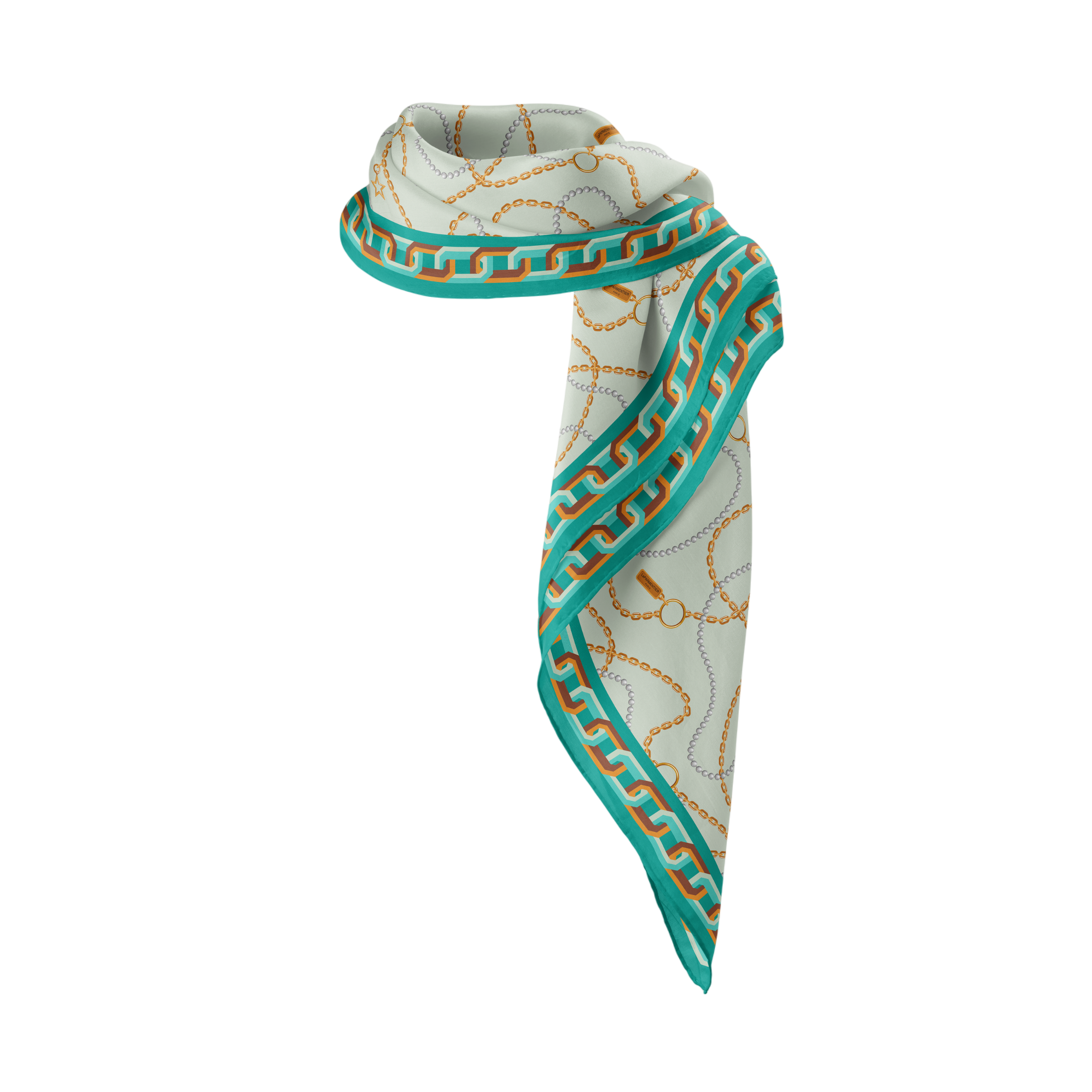 Heritage Chain and Pearls Silk Square Scarf