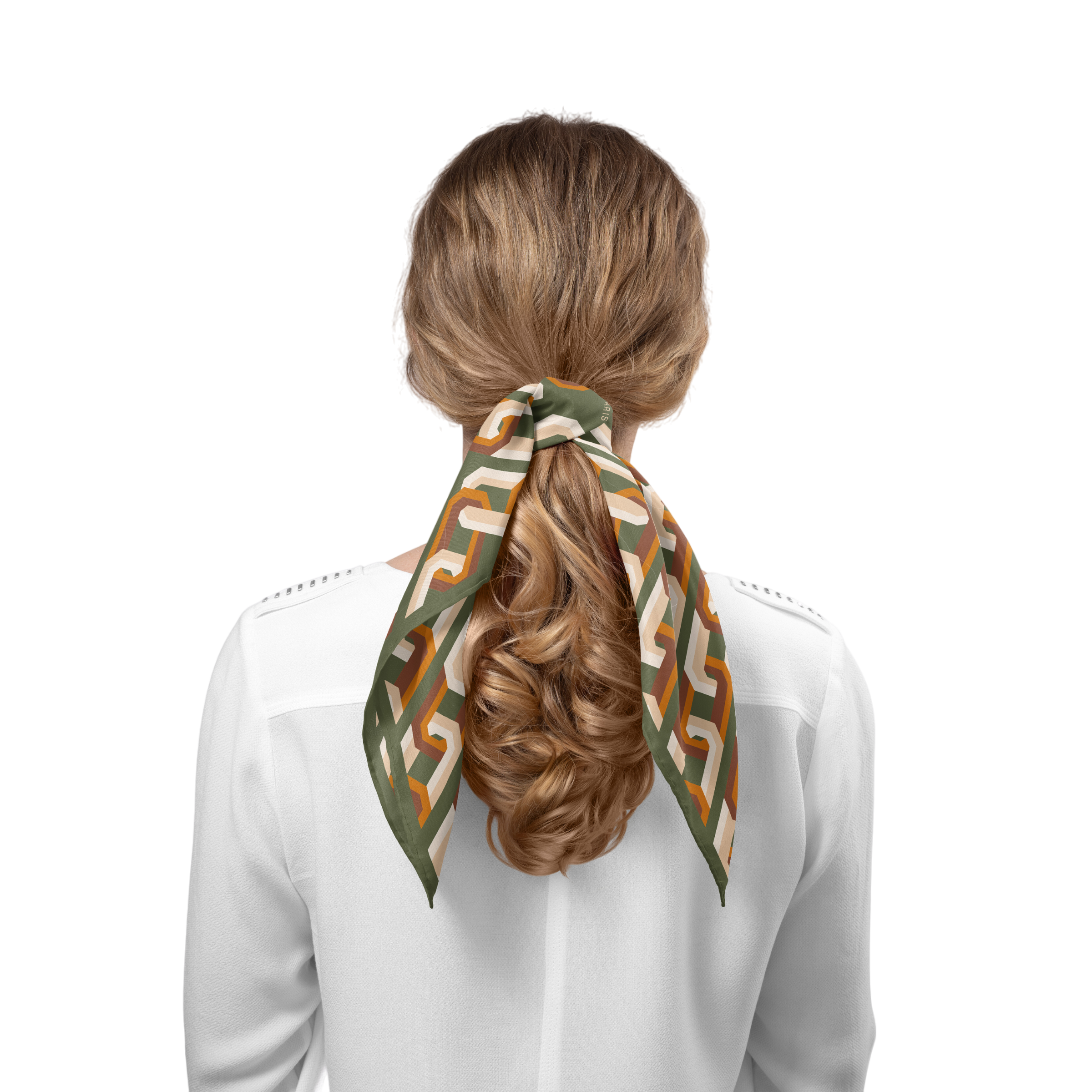 Chain Motif Bandana Silk Scarf