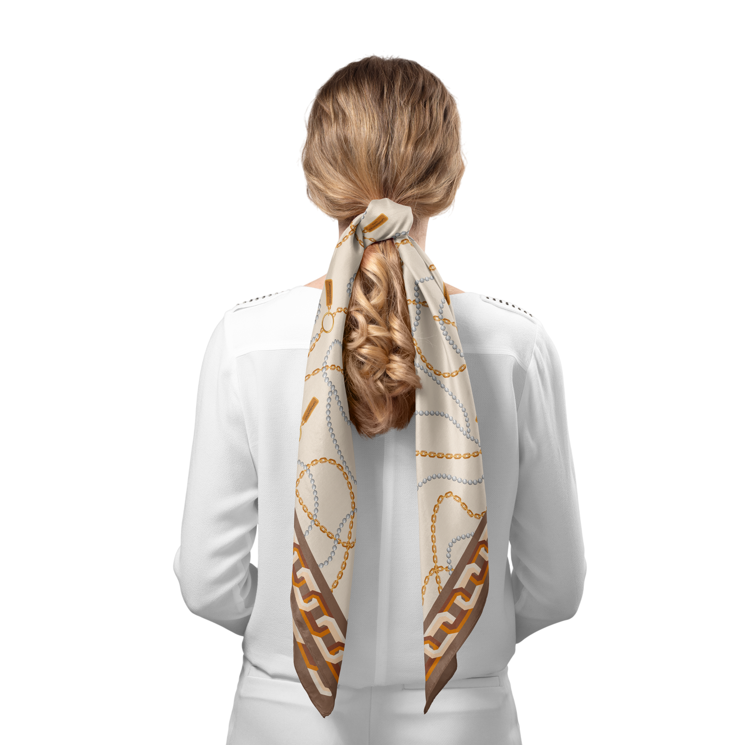 Heritage Chain and Pearls Silk Square Scarf