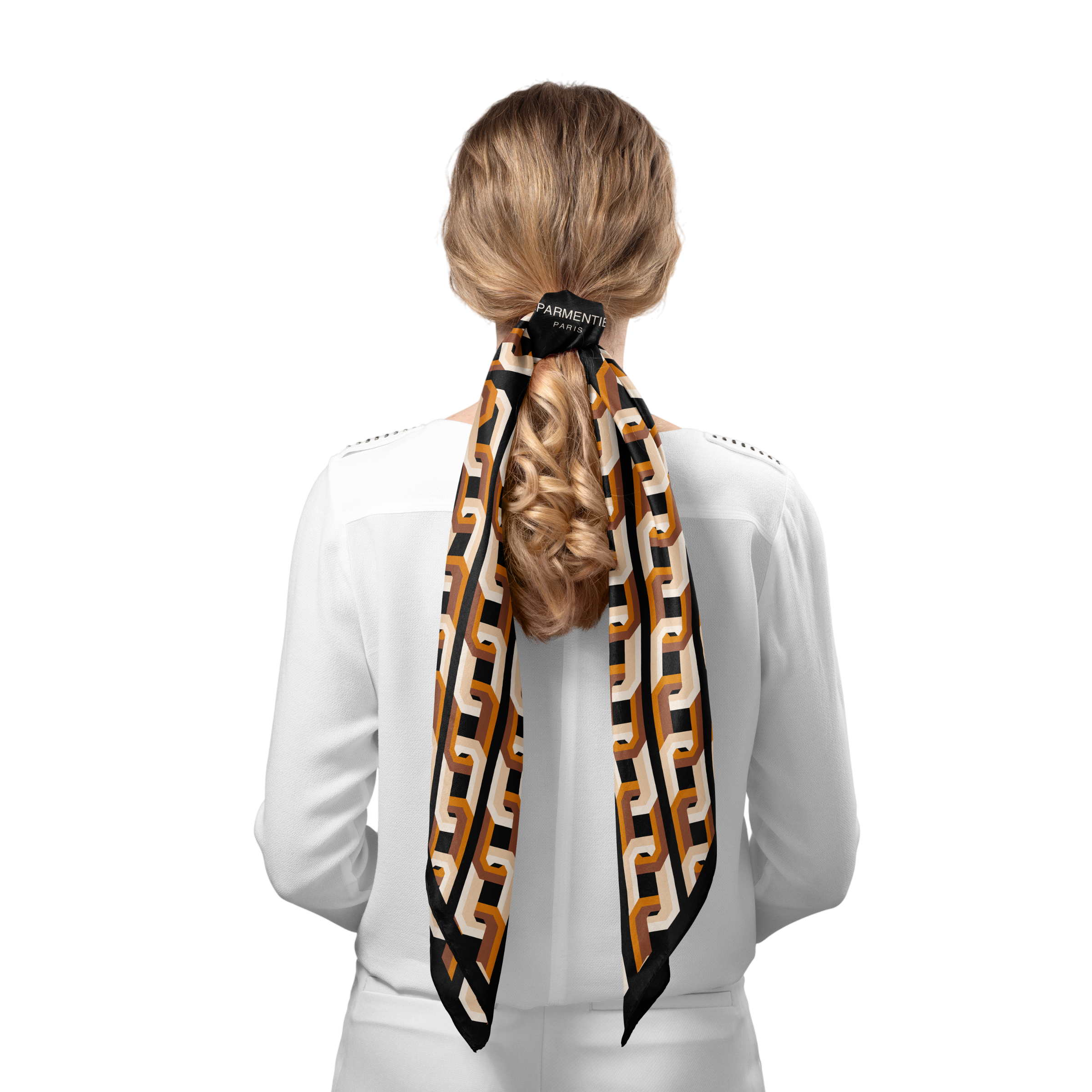 Chain Motif Silk Square Scarf