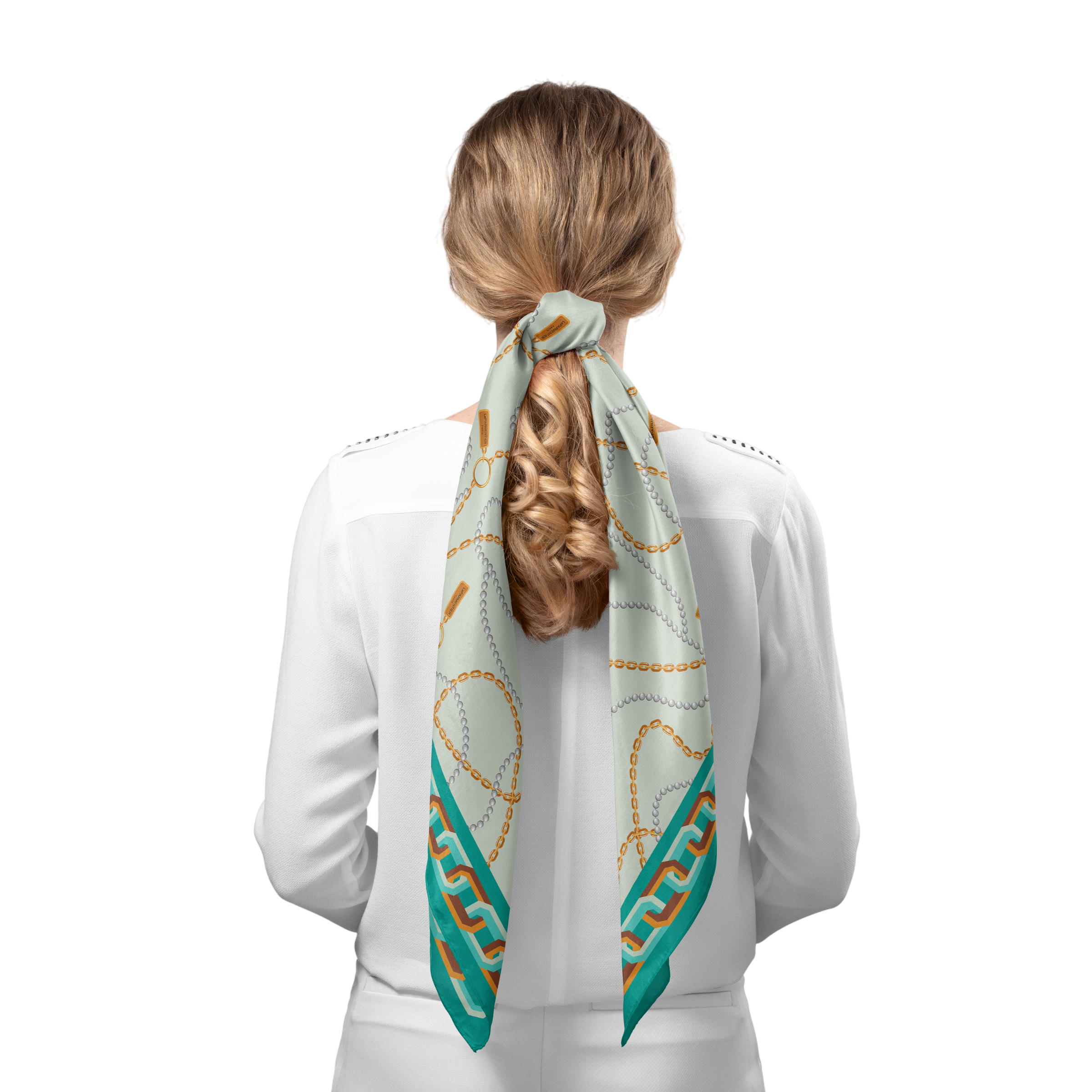 Heritage Chain and Pearls Silk Square Scarf