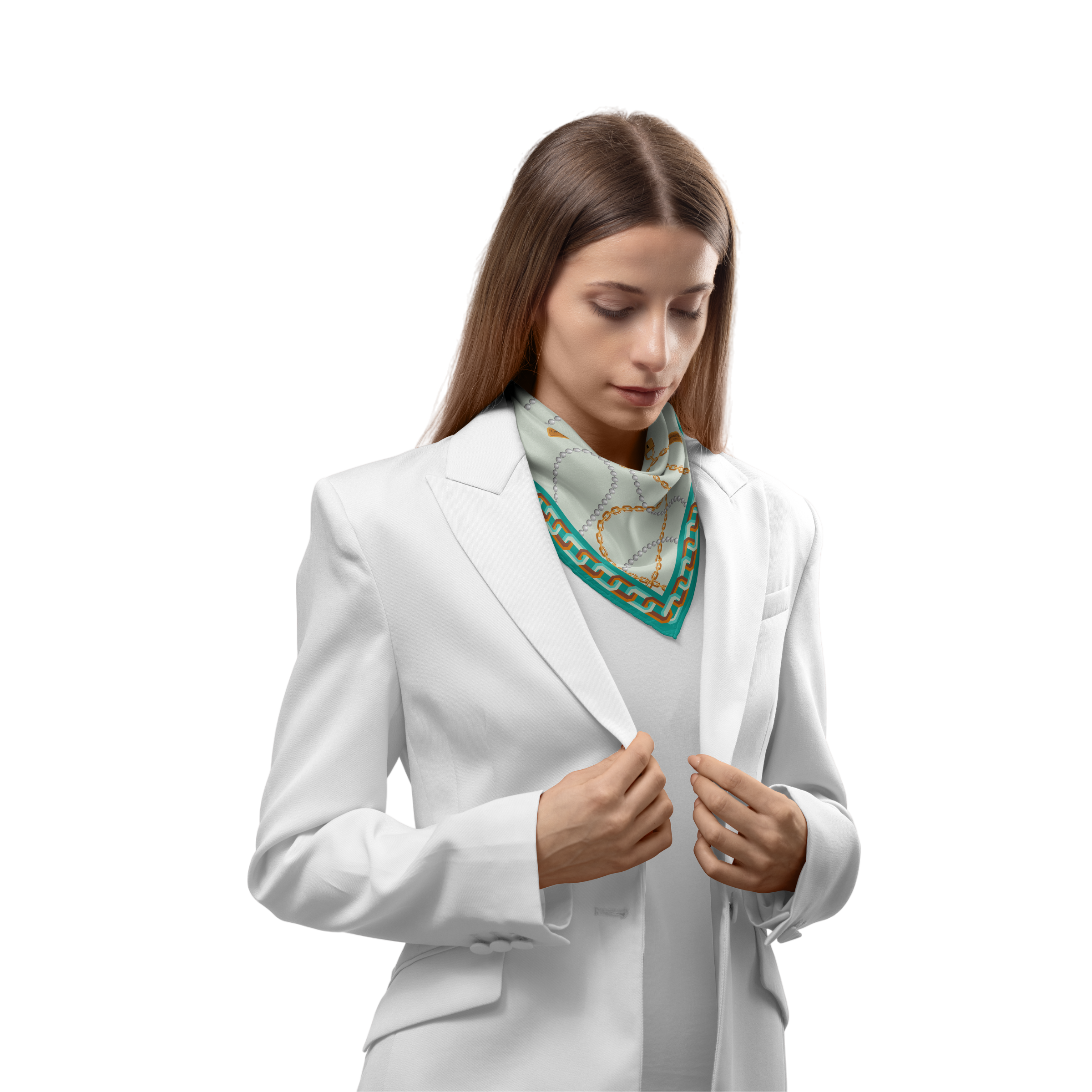 Heritage Chain and Pearls Silk Bandana