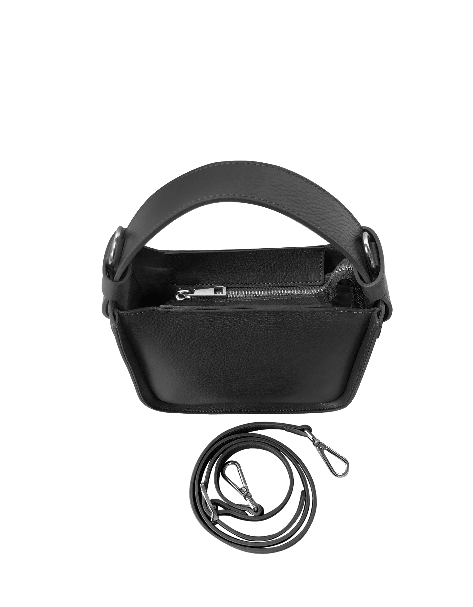 Duplo Small Hammered Leather Top Handle bag