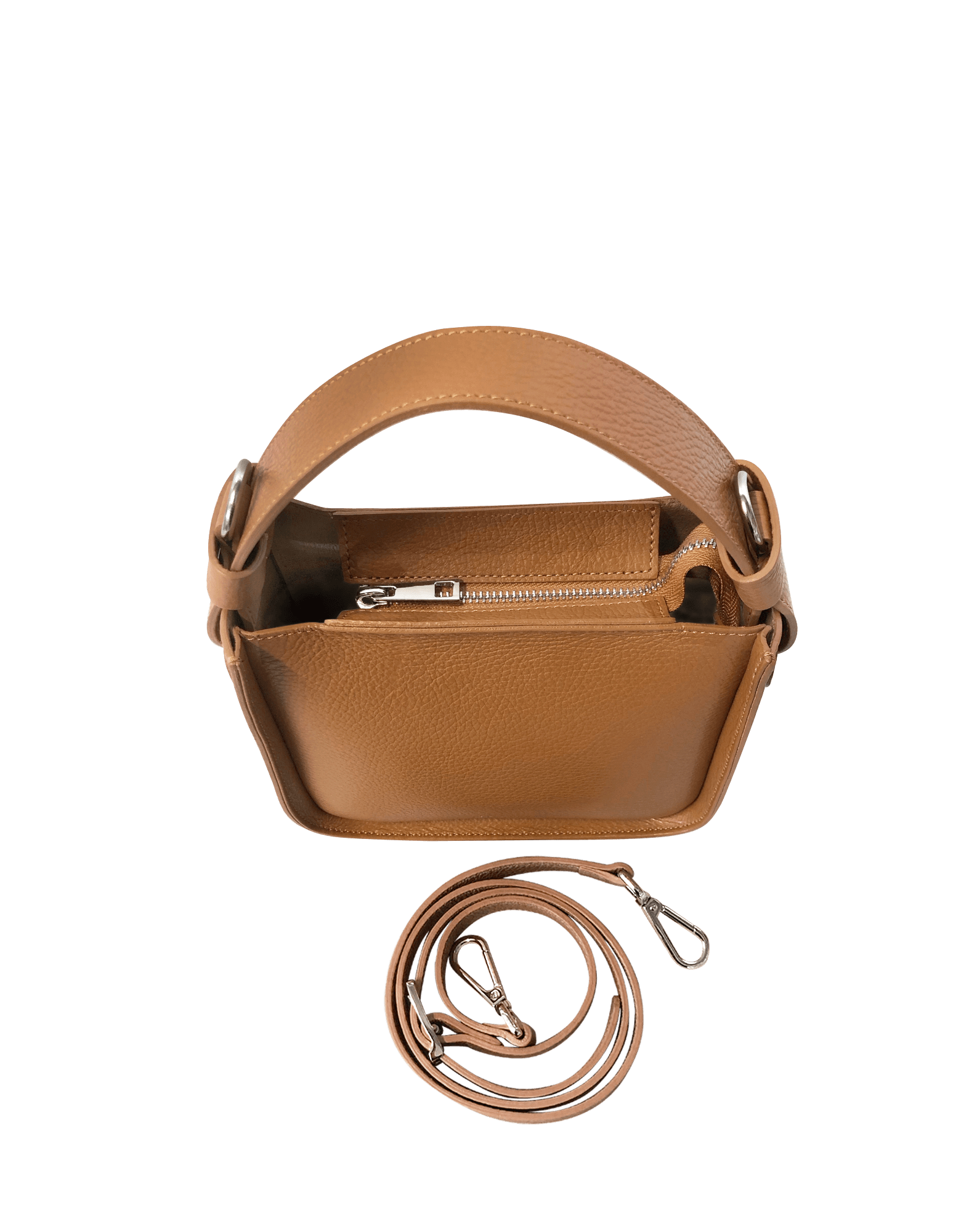 Duplo Small Hammered Leather Top Handle bag
