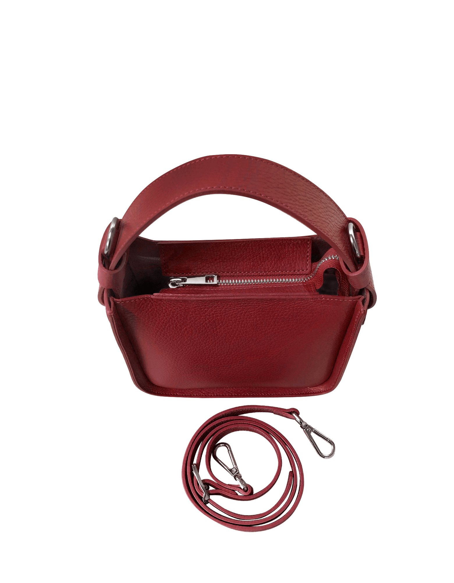 Duplo Small Hammered Leather Top Handle bag