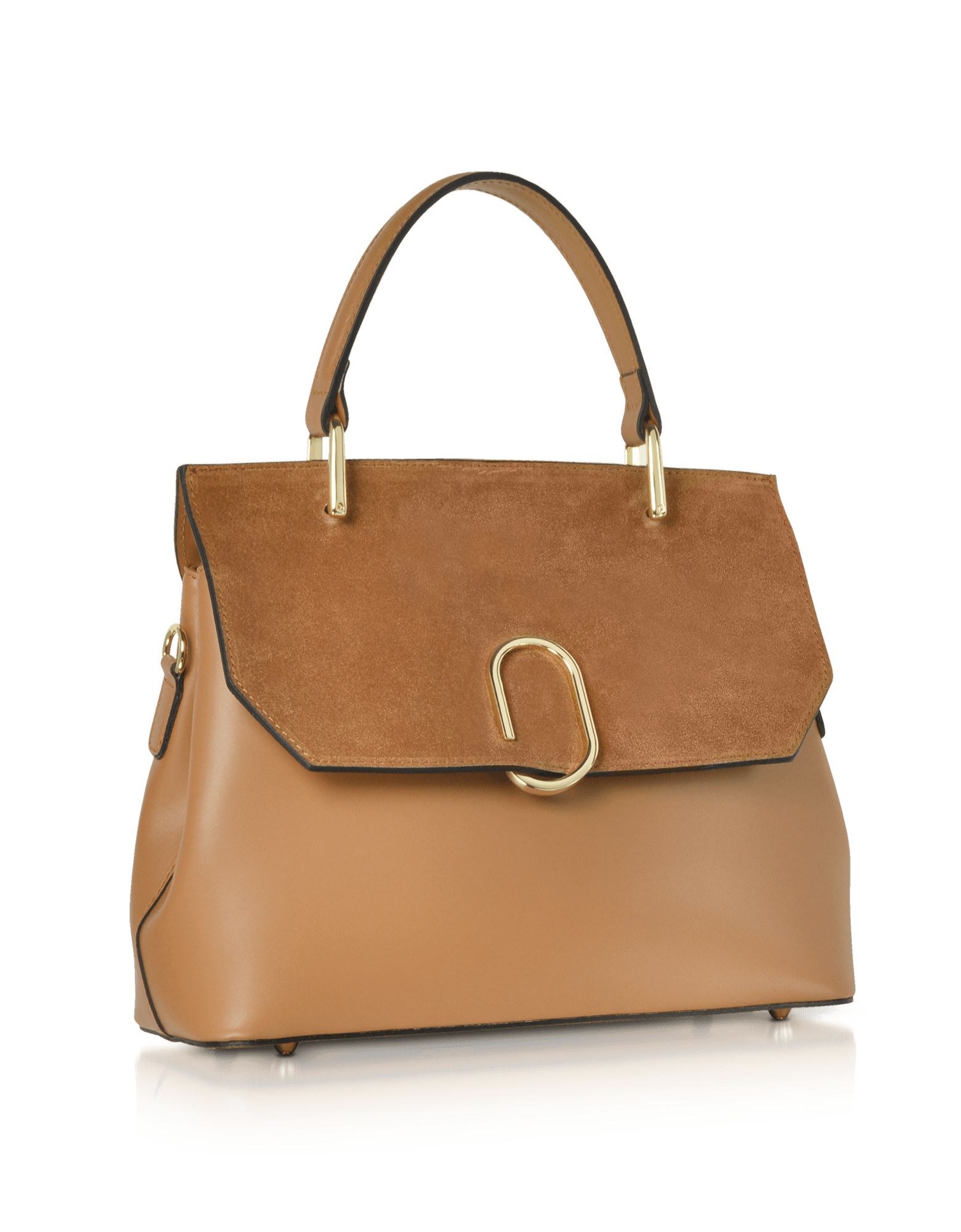 Thais Suede and Leather Satchel Bag