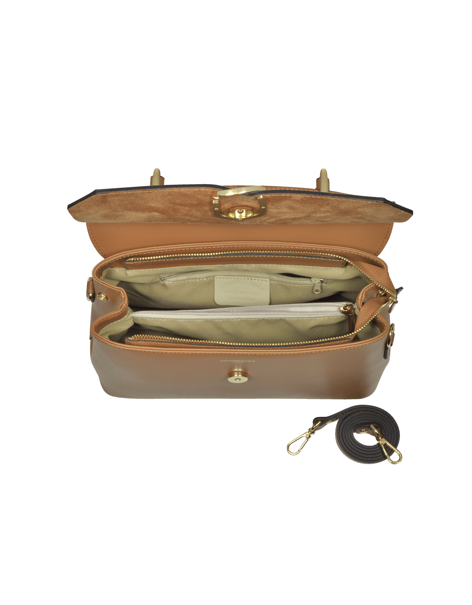 Thais Suede and Leather Satchel Bag