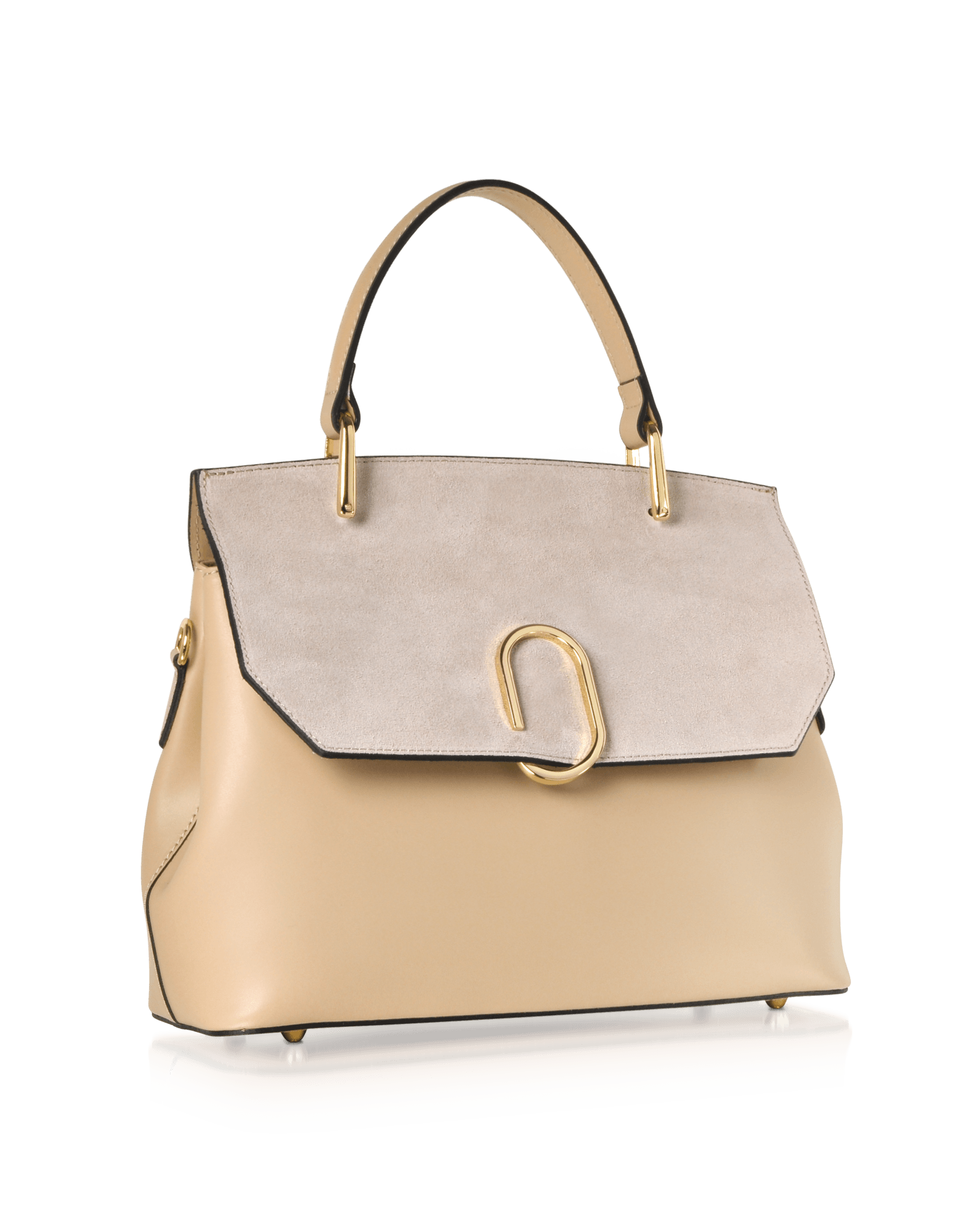 Thais Suede and Leather Satchel Bag