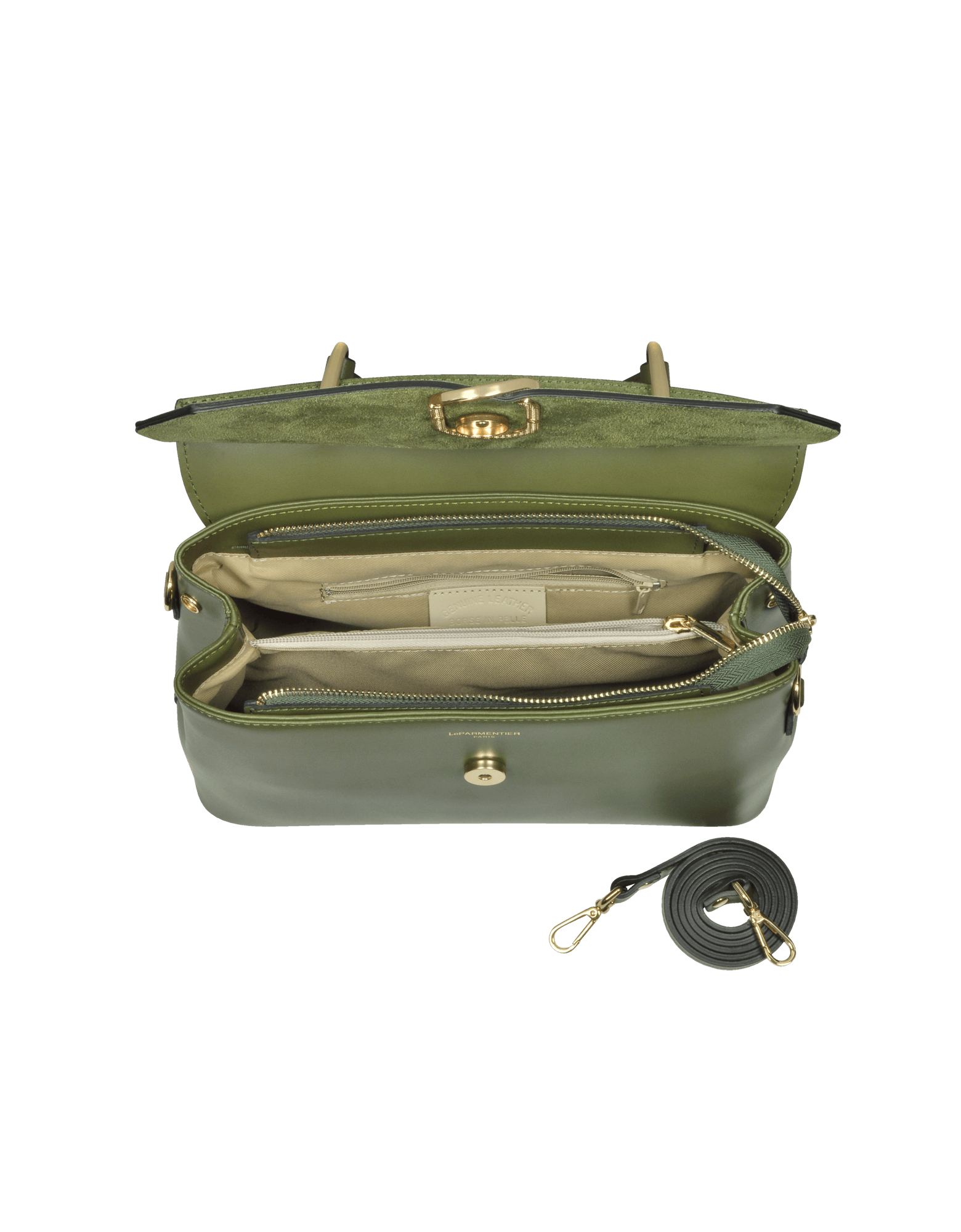 Thais Suede and Leather Satchel Bag