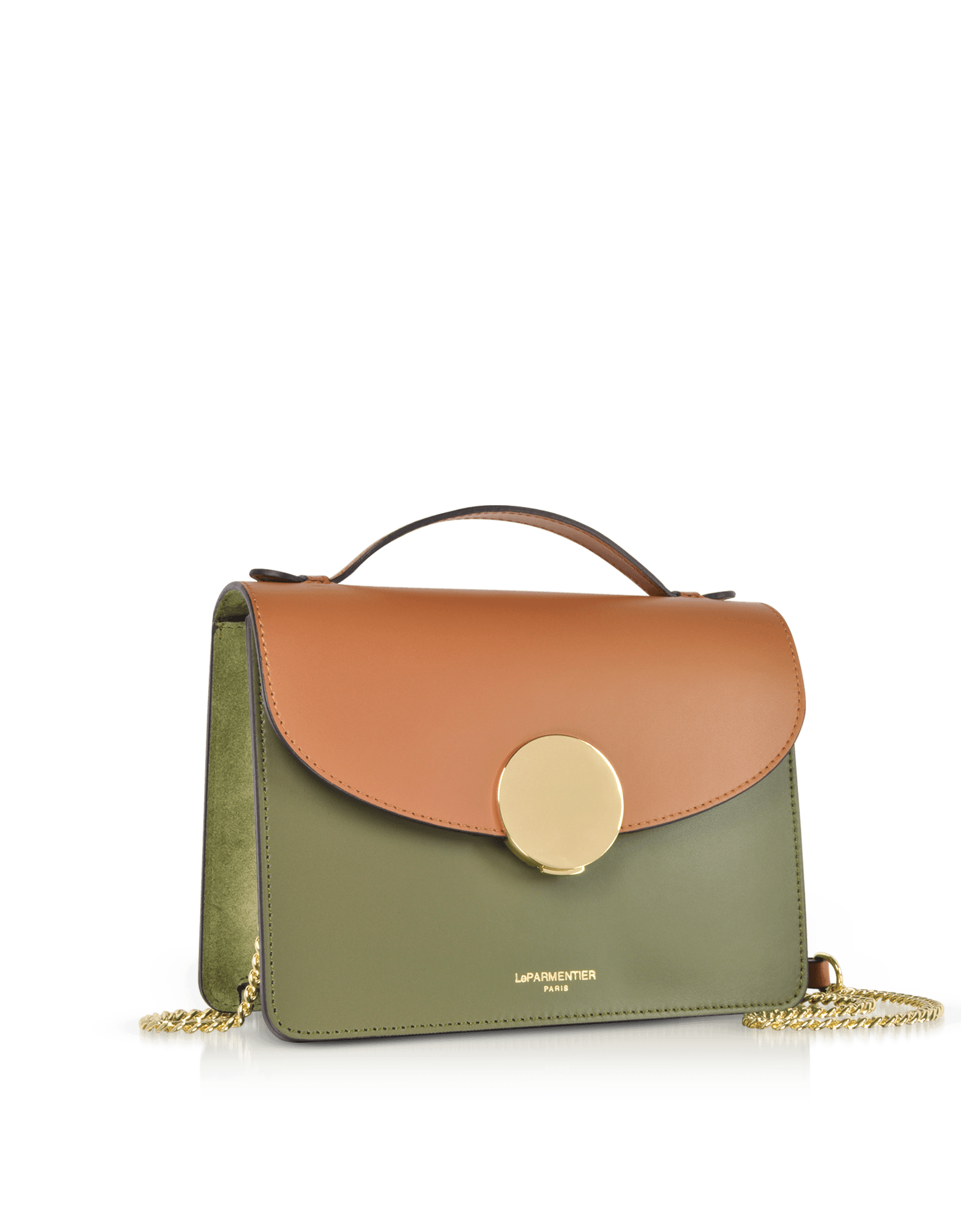 New Ondina Color Block Flap Top Leather Satchel Bag