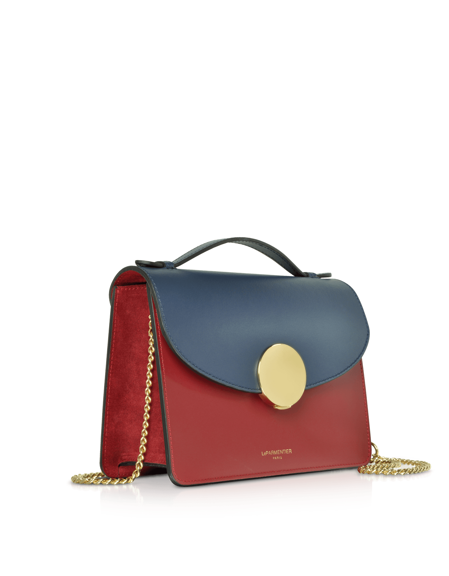 New Ondina Color Block Flap Top Leather Satchel Bag