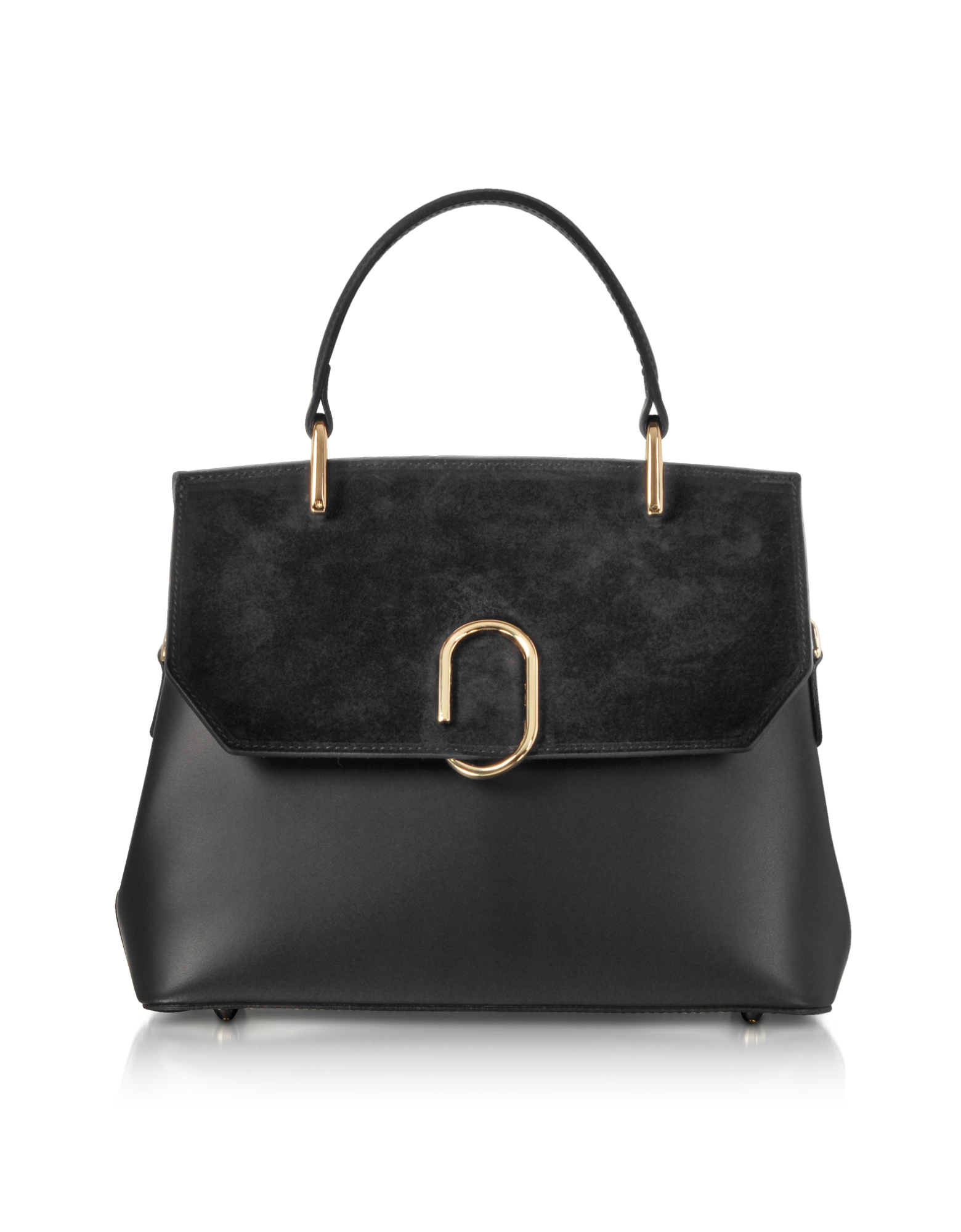 Thais Suede and Leather Satchel Bag