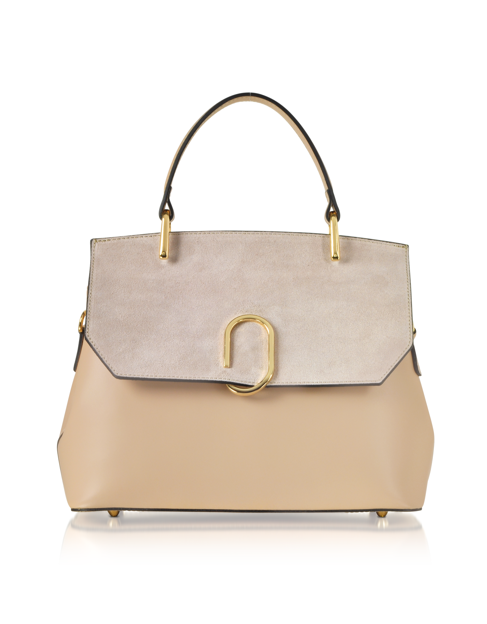 Thais Suede and Leather Satchel Bag