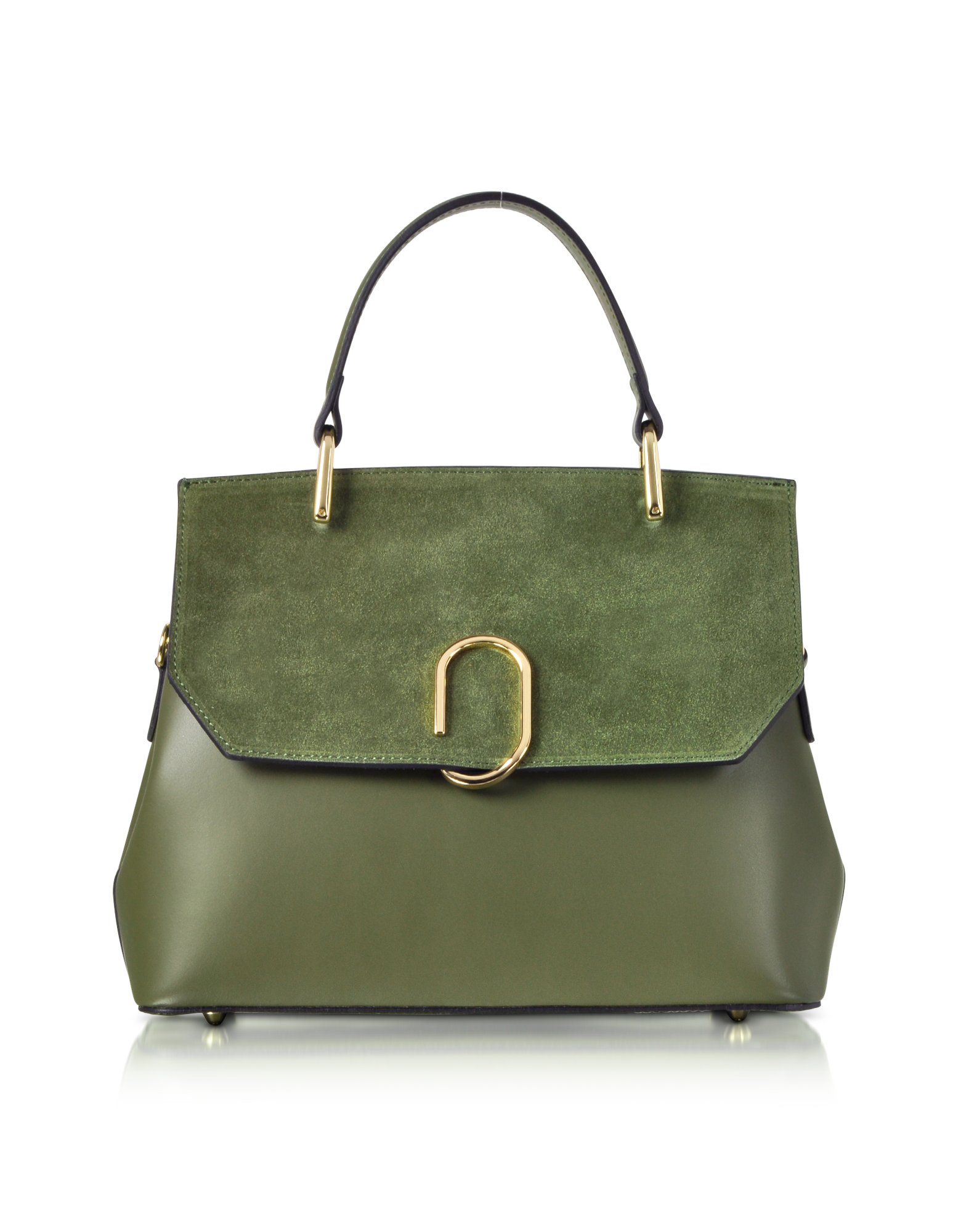 Thais Suede and Leather Satchel Bag