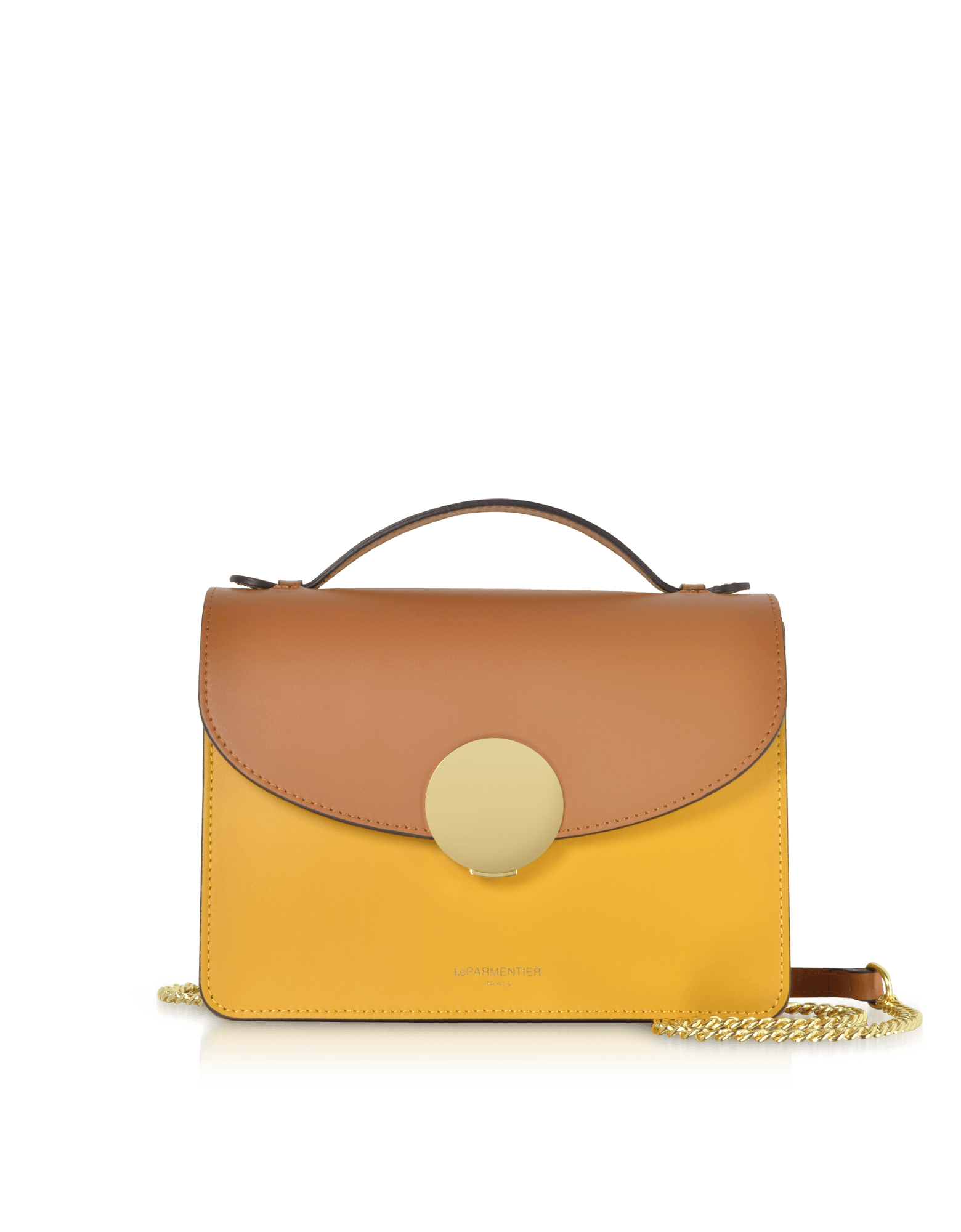 New Ondina Color Block Flap Top Leather Satchel Bag