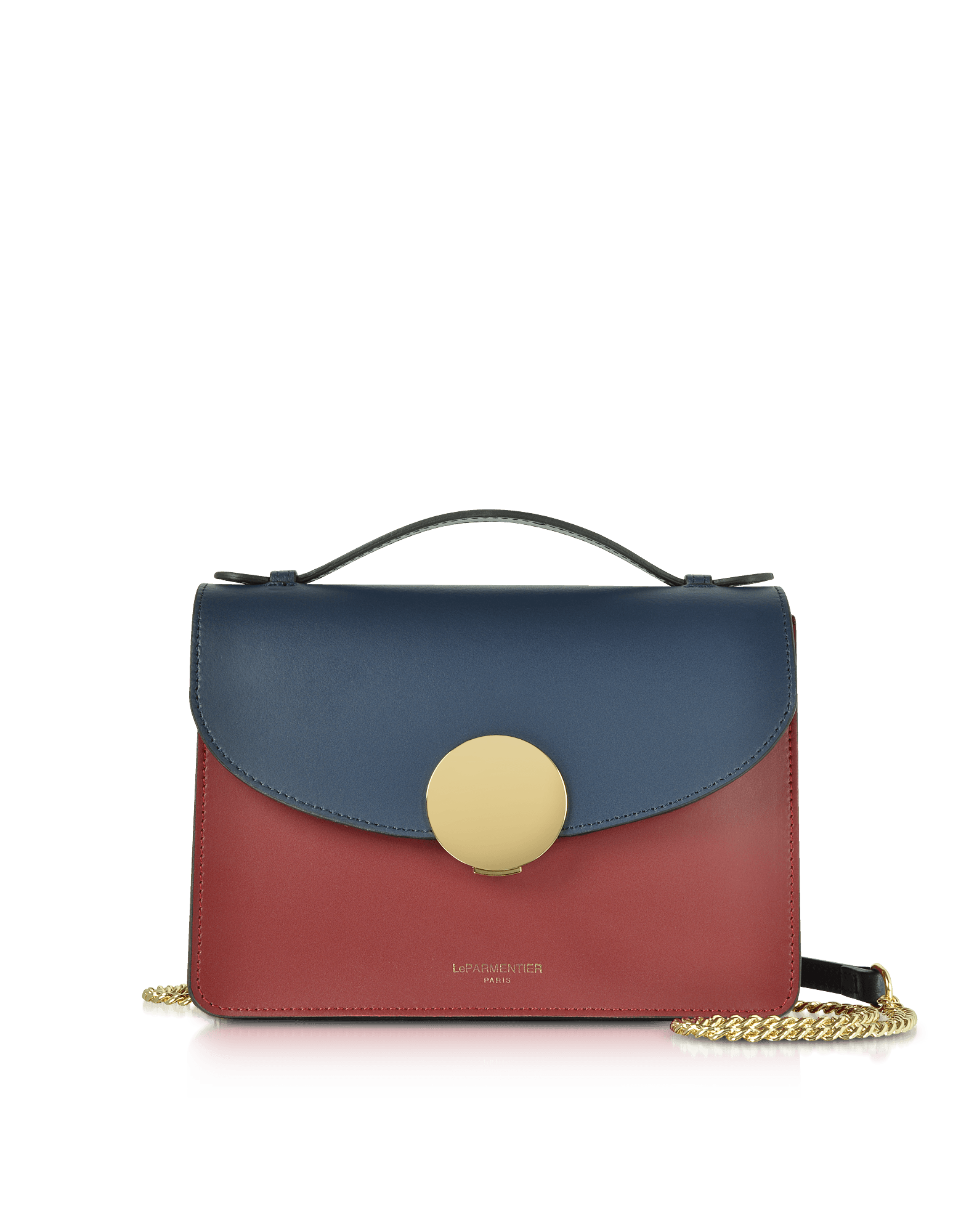 New Ondina Color Block Flap Top Leather Satchel Bag