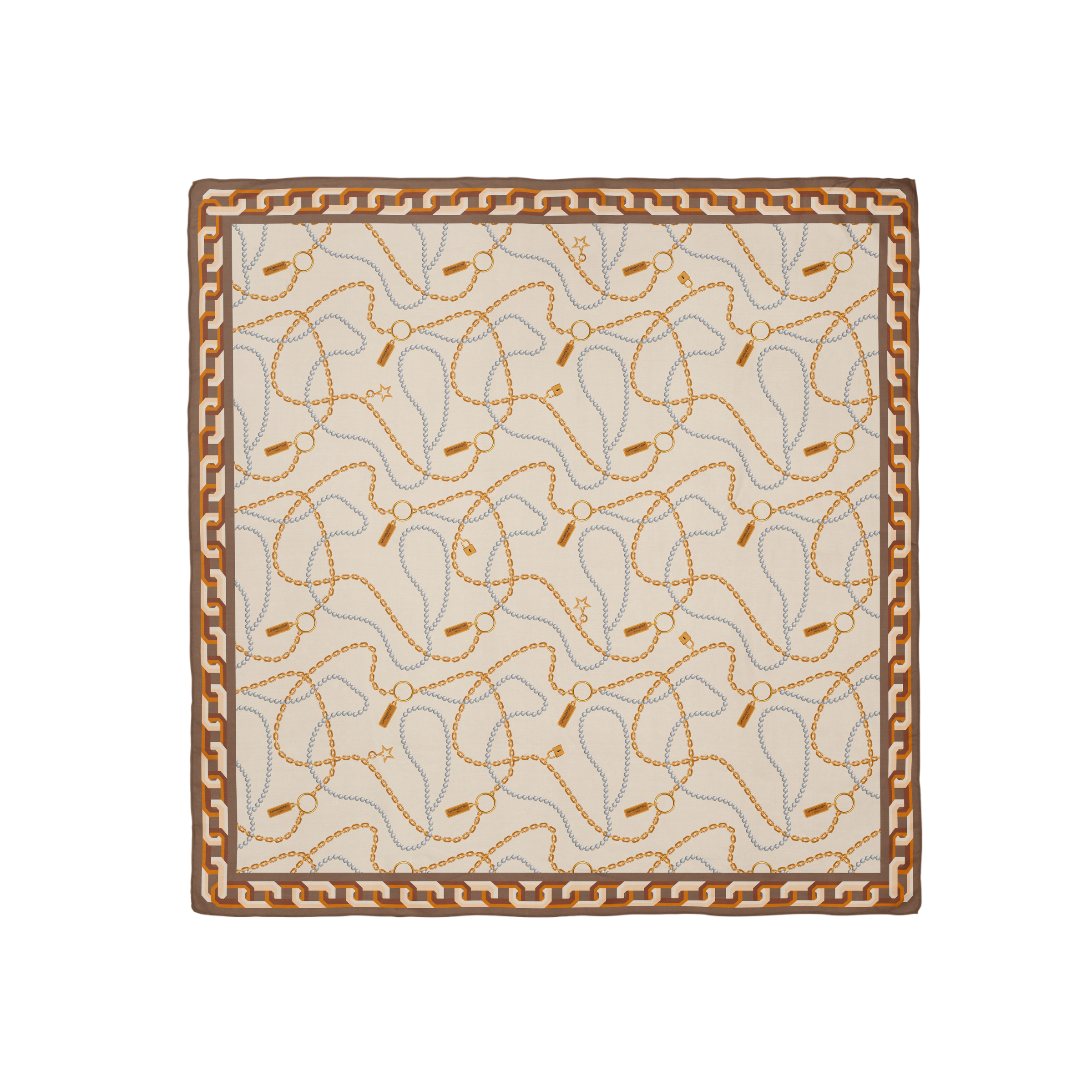 Heritage Chain and Pearls Silk Square Scarf