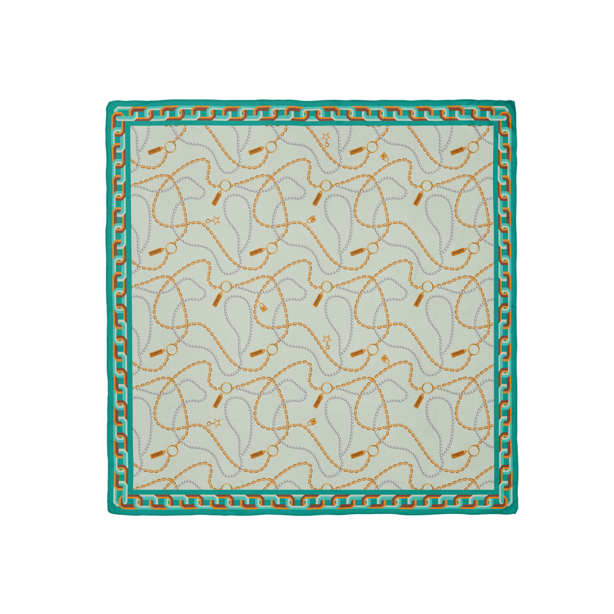 Heritage Chain and Pearls Silk Square Scarf