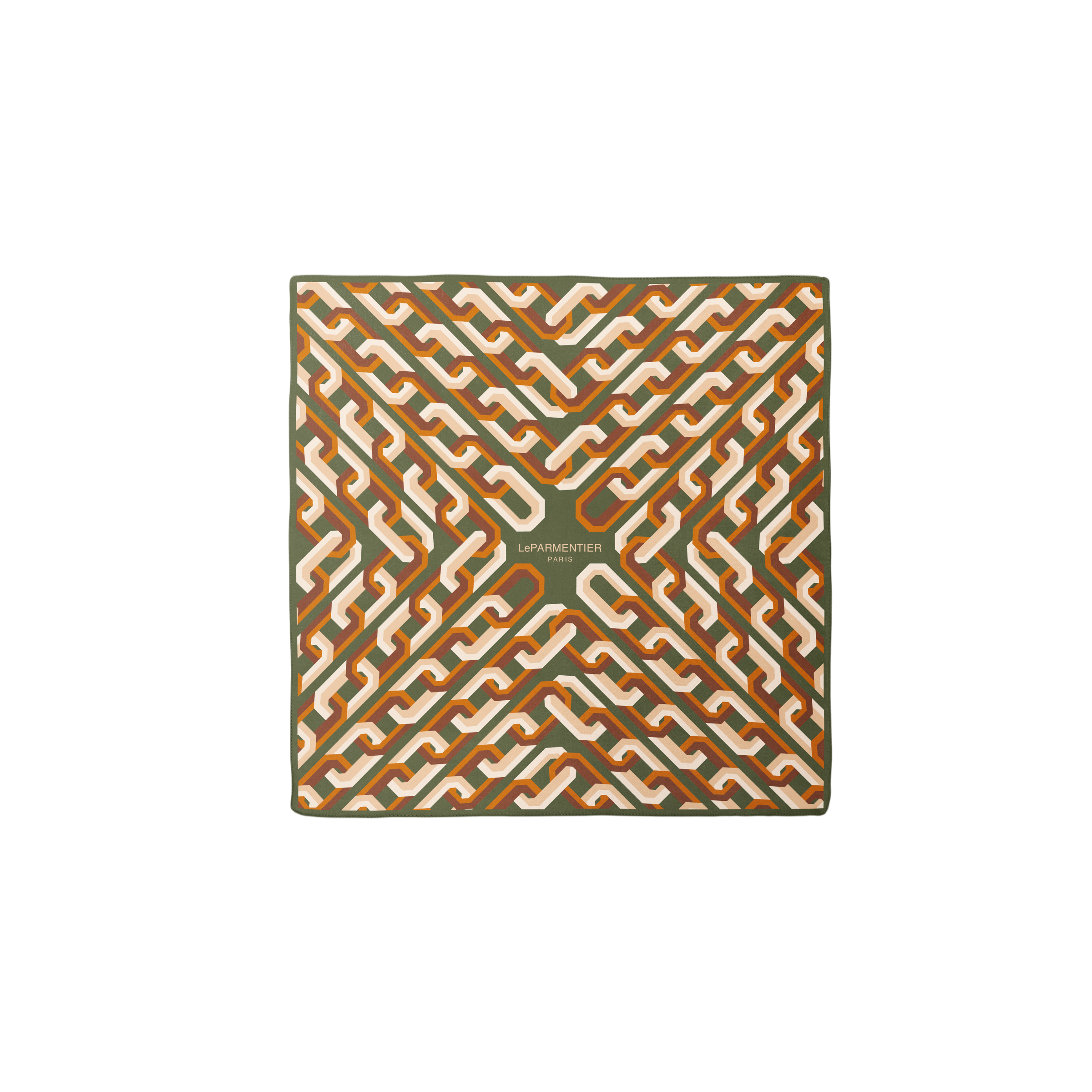 Chain Motif Bandana Silk Scarf