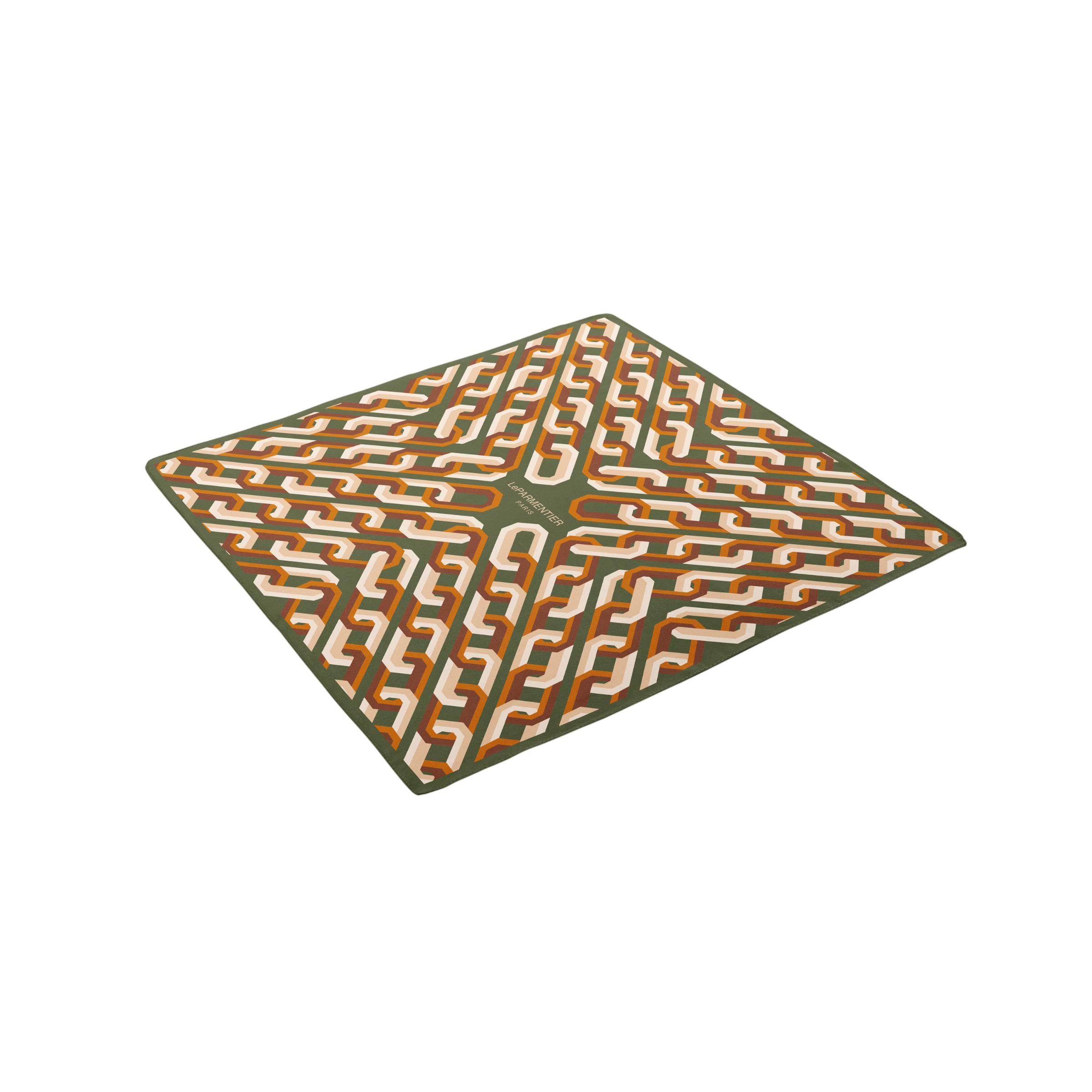 Chain Motif Bandana Silk Scarf