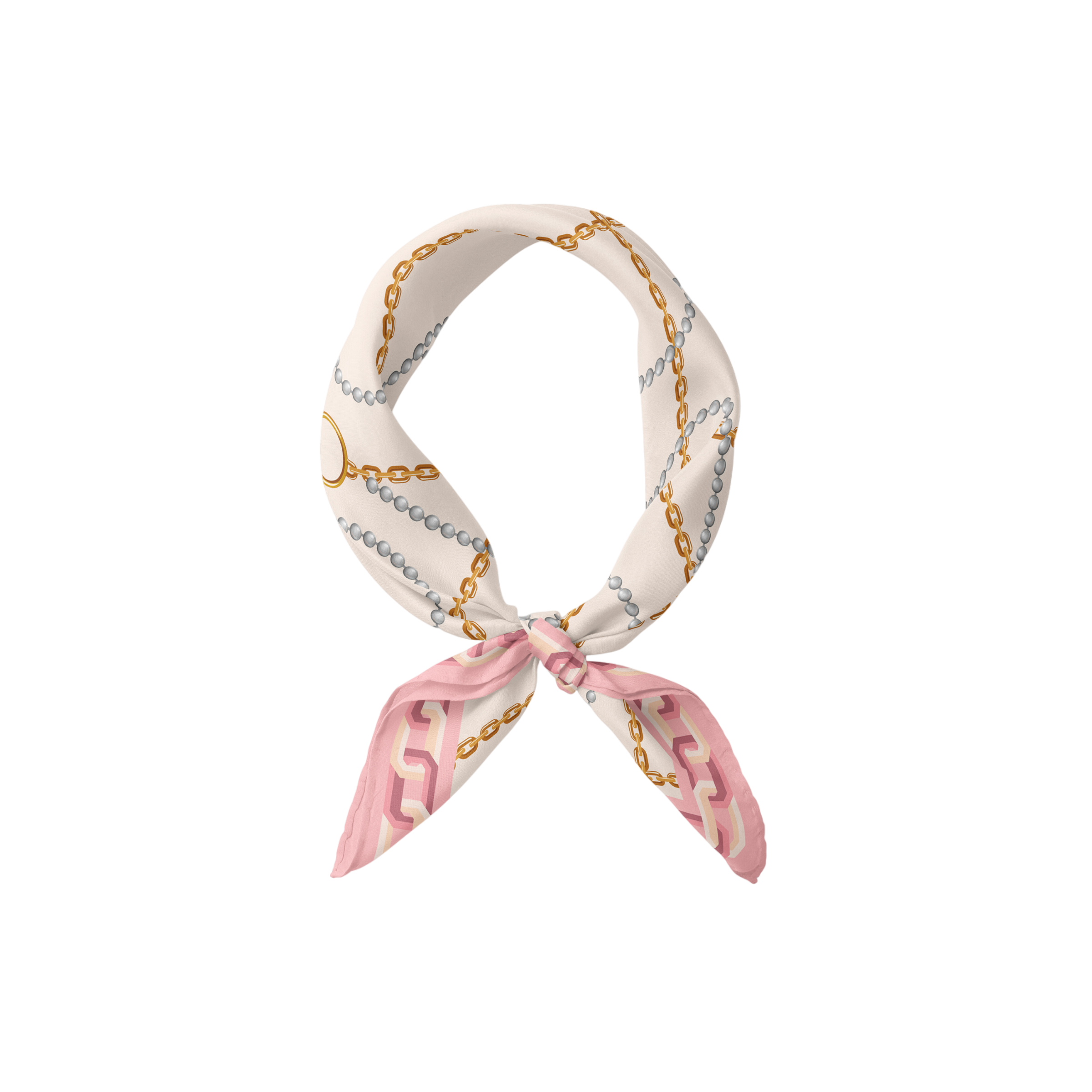 Heritage Chain and Pearls Silk Bandana
