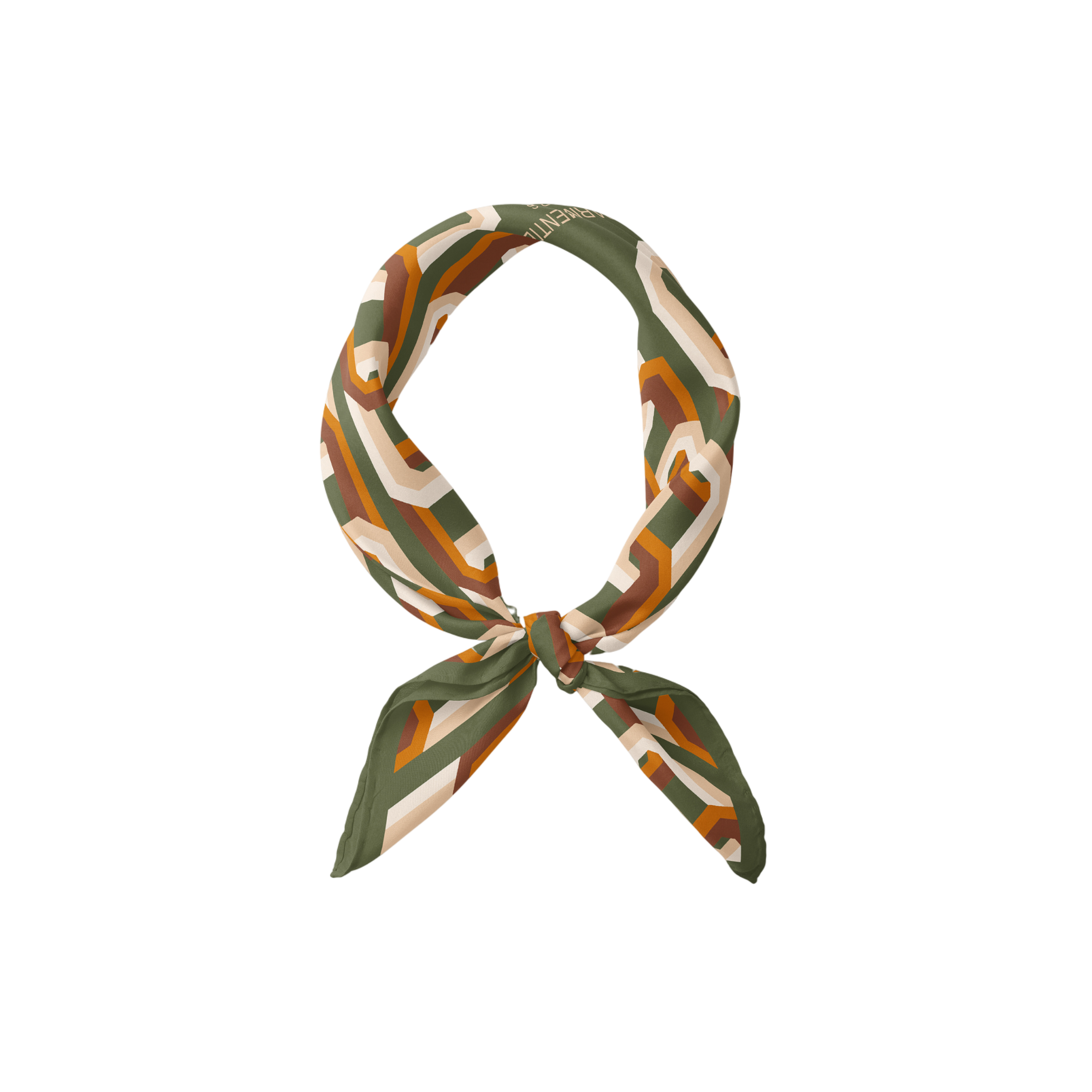 Chain Motif Bandana Silk Scarf