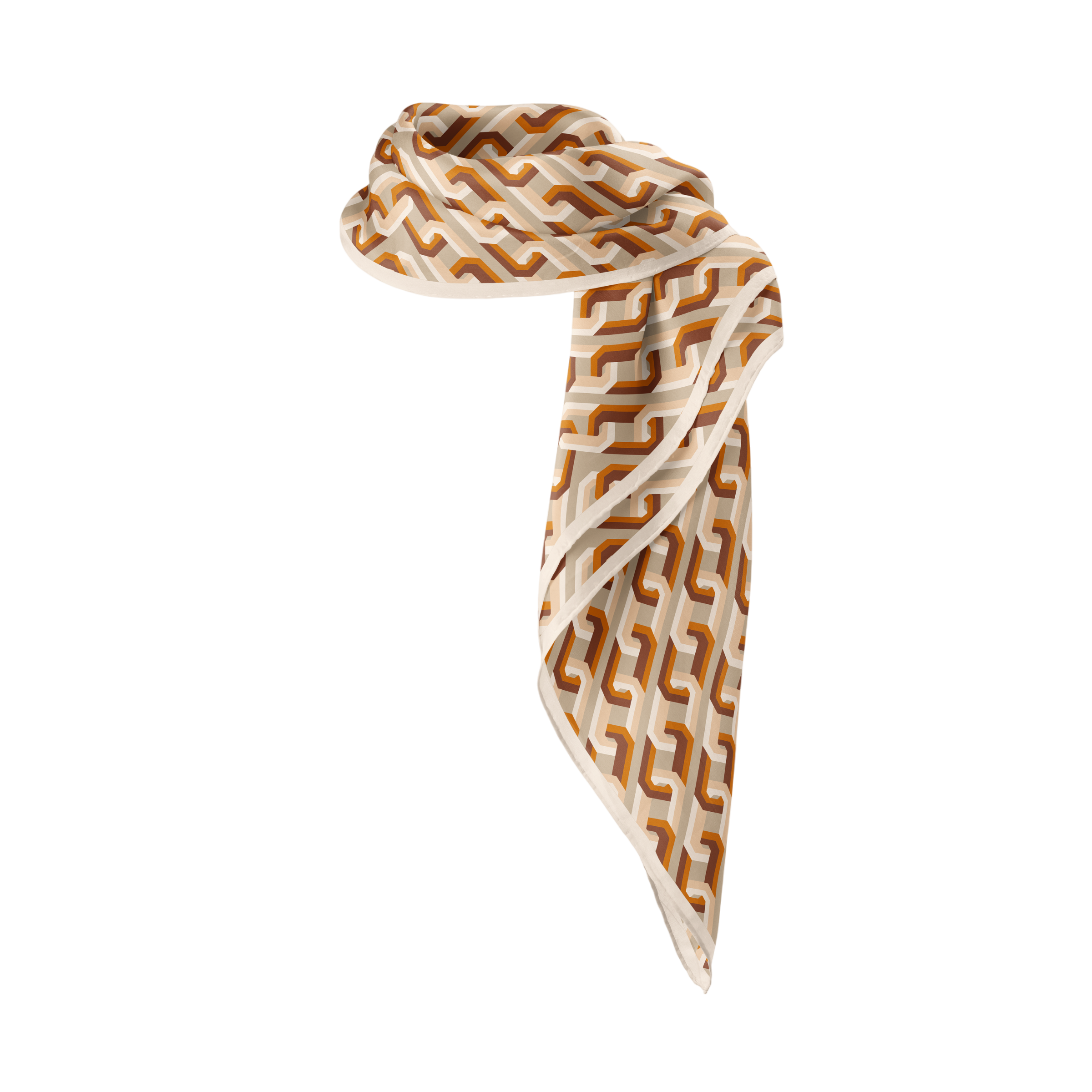 Chain Motif Silk Square Scarf