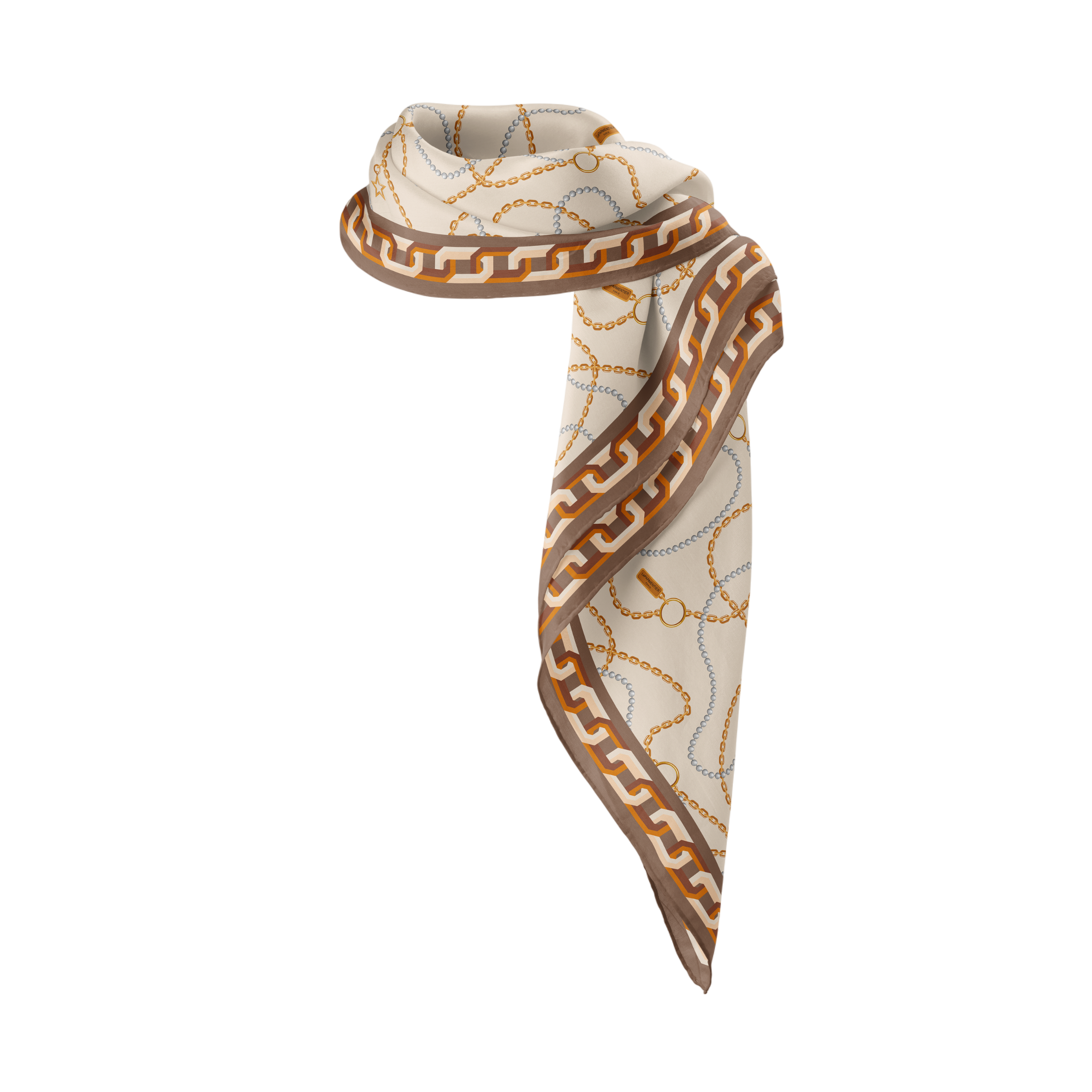 Heritage Chain and Pearls Silk Square Scarf