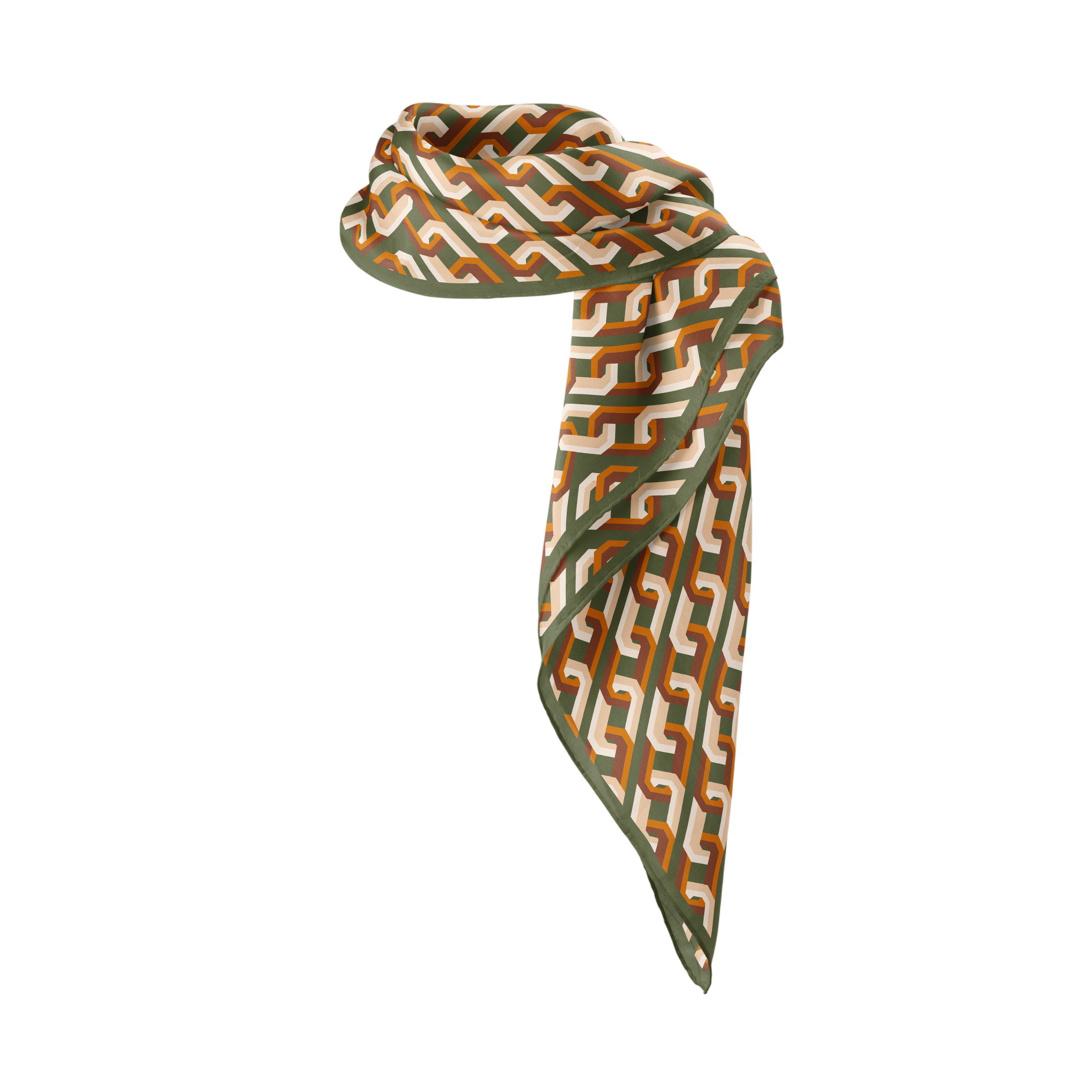 Chain Motif Silk Square Scarf