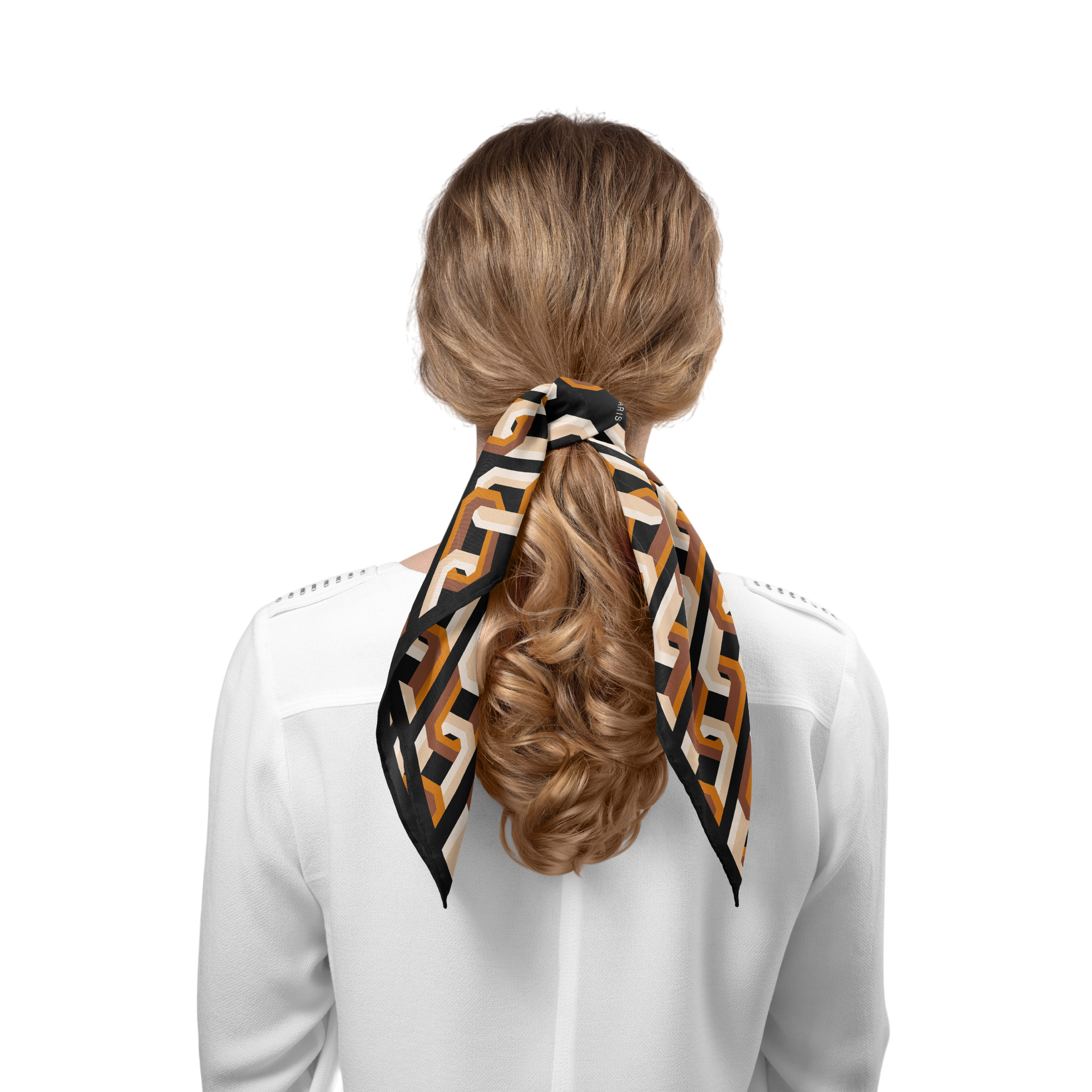Chain Motif Bandana Silk Scarf