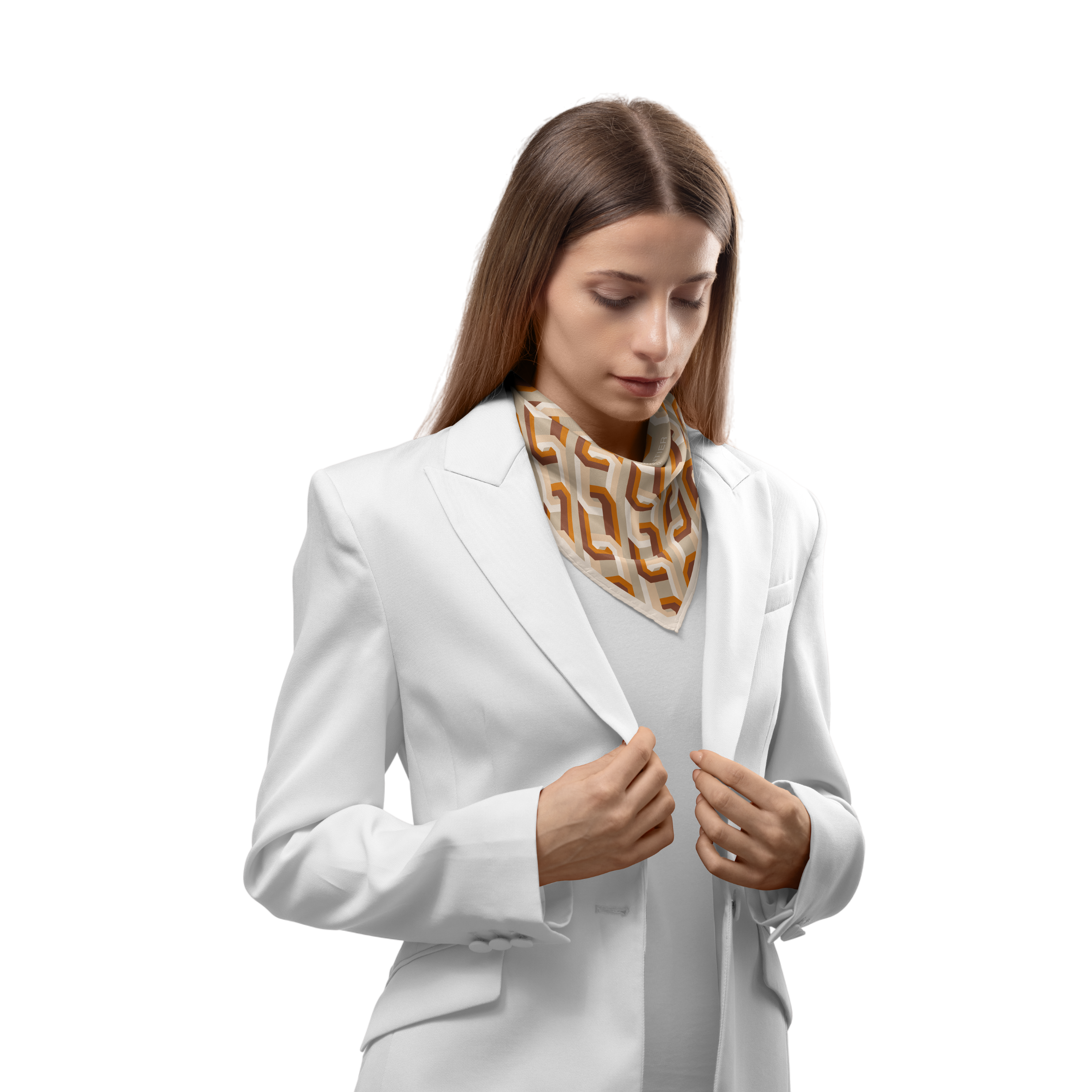 Chain Motif Bandana Silk Scarf