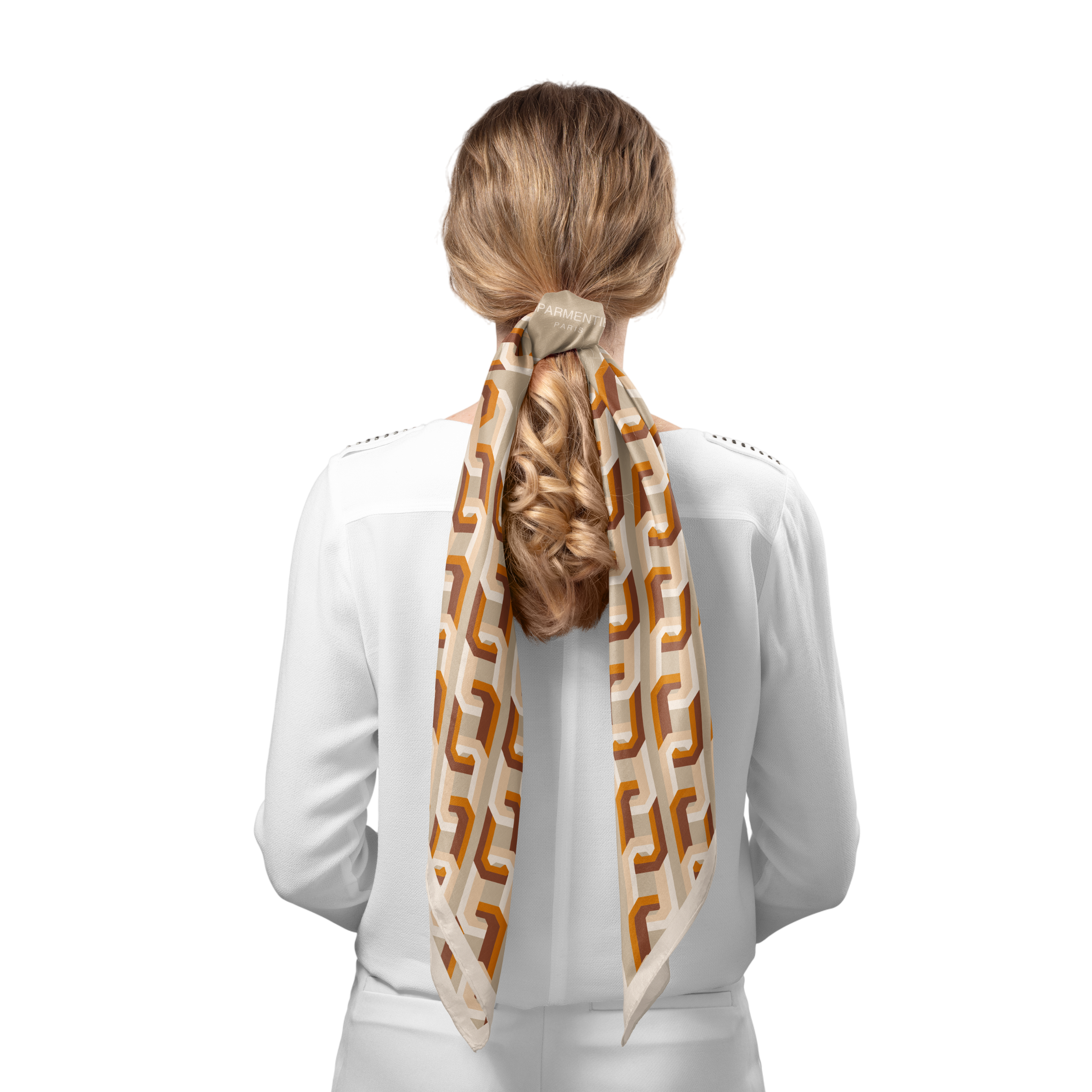 Chain Motif Silk Square Scarf