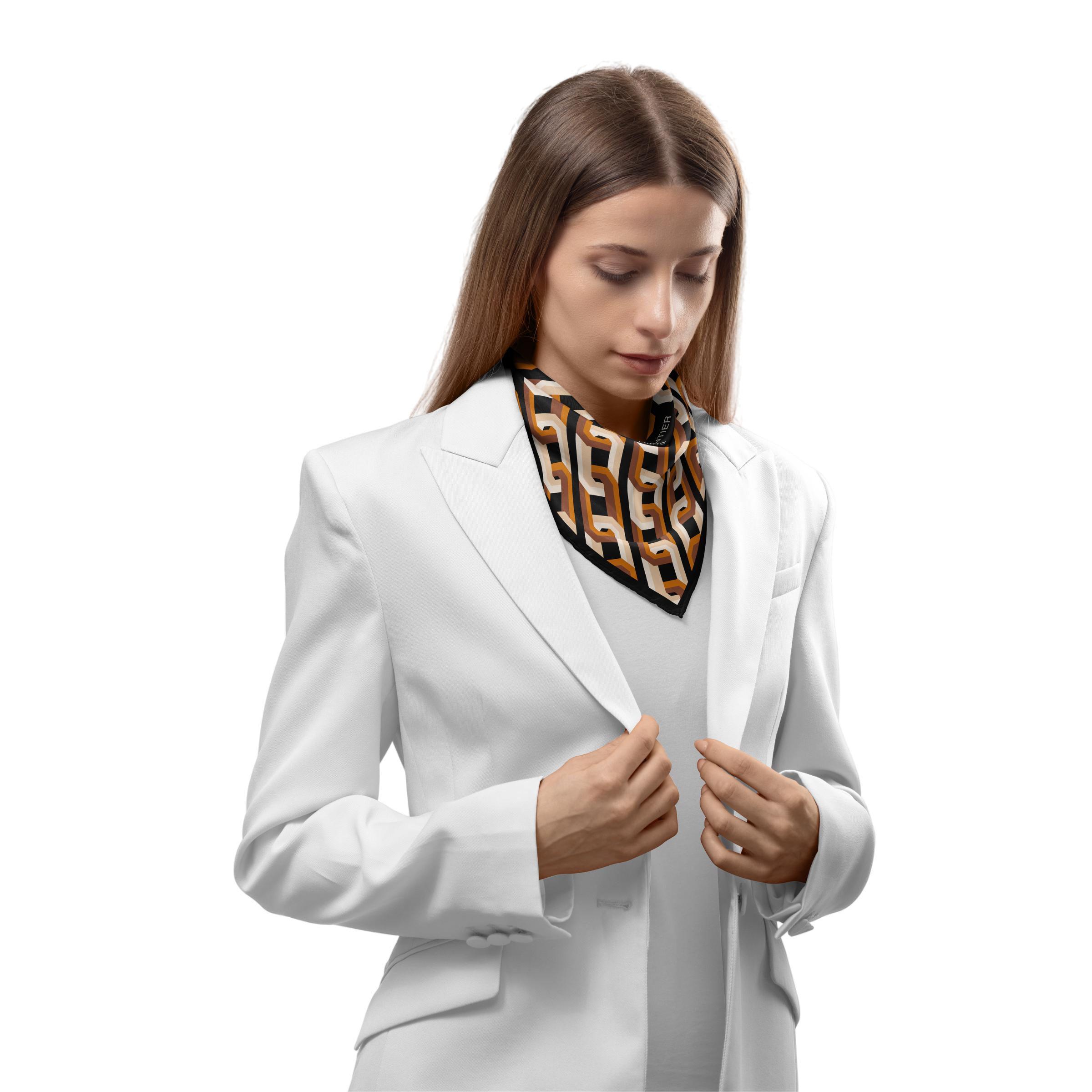 Chain Motif Bandana Silk Scarf