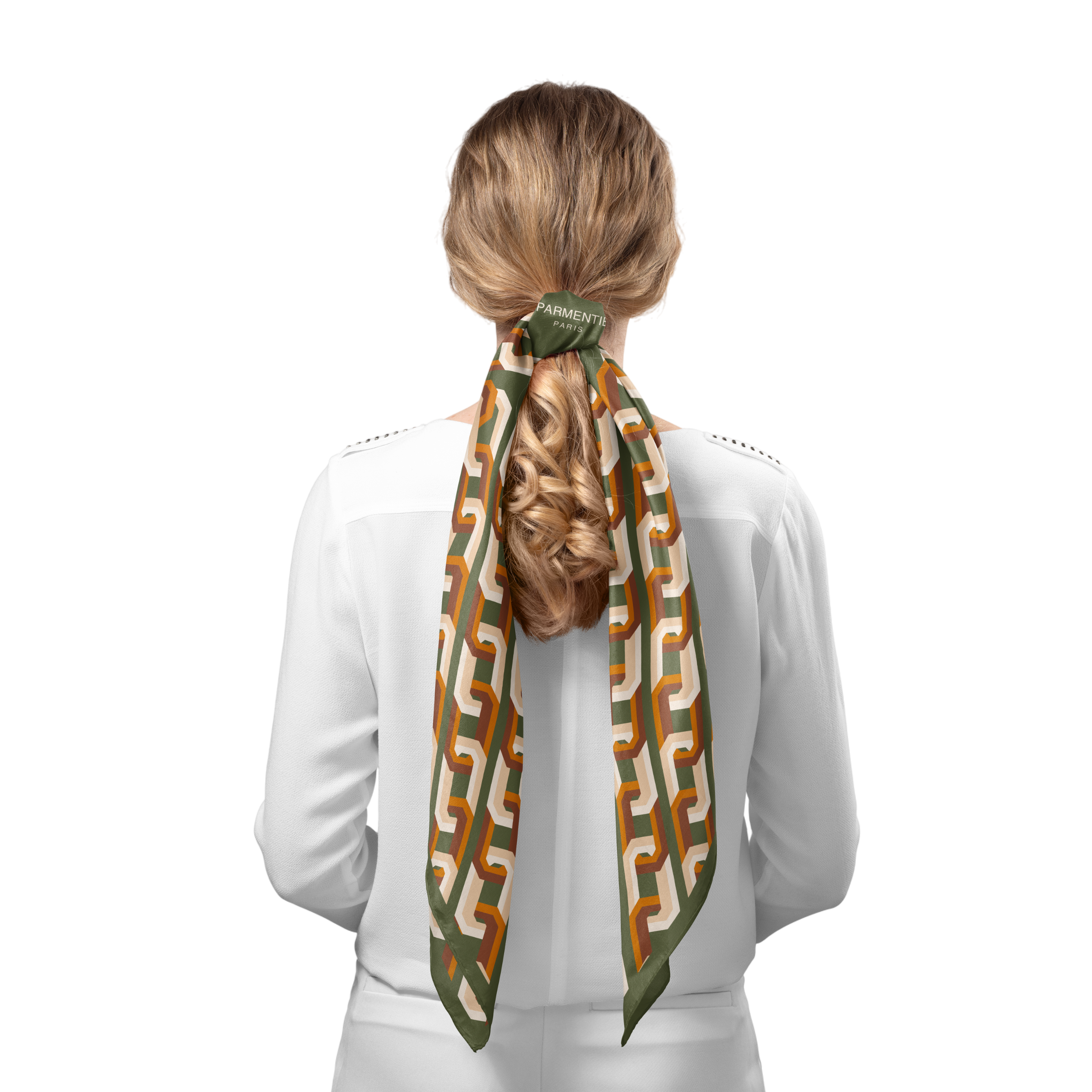 Chain Motif Silk Square Scarf