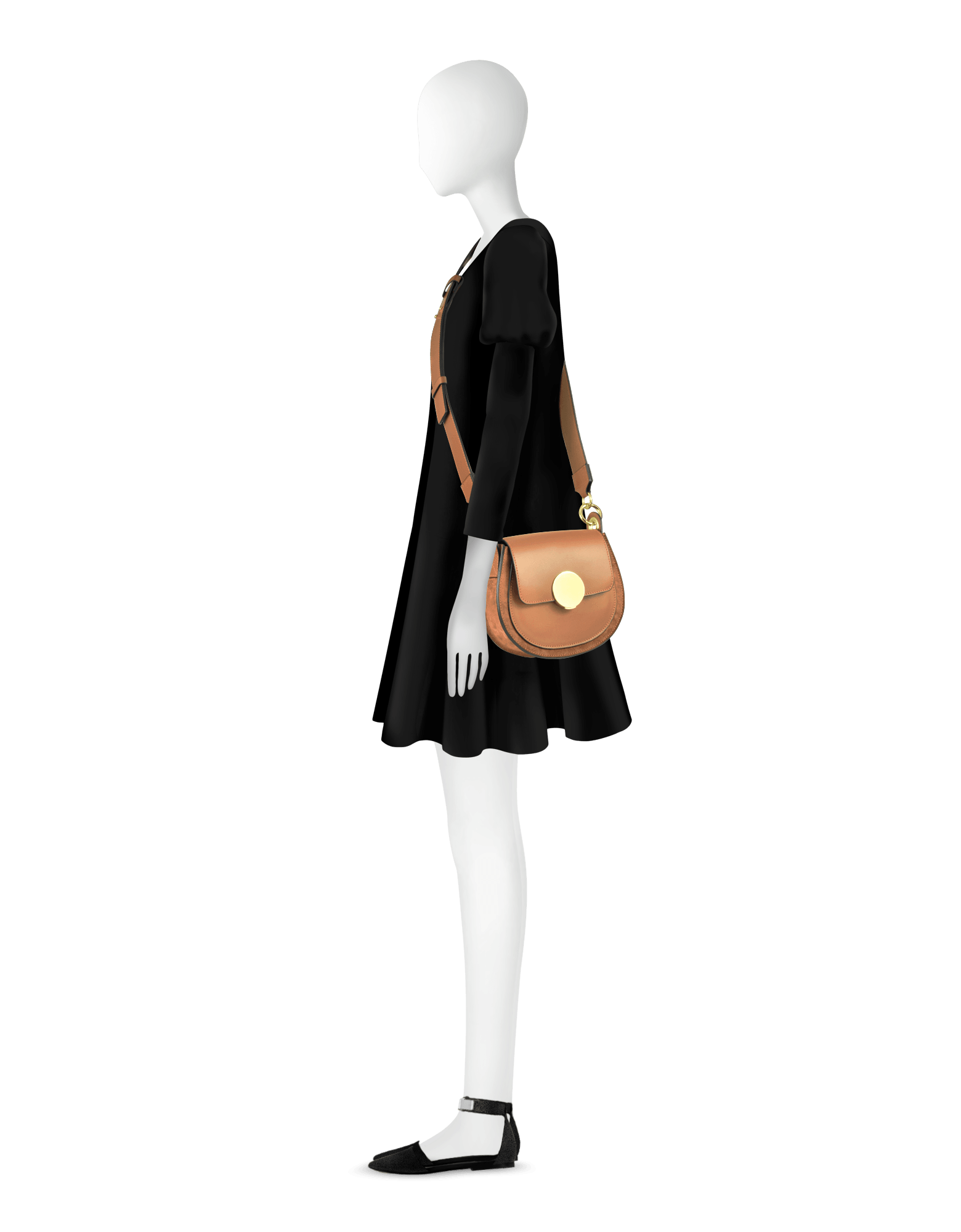 Yucca Suede and Leather Shoulder Bag