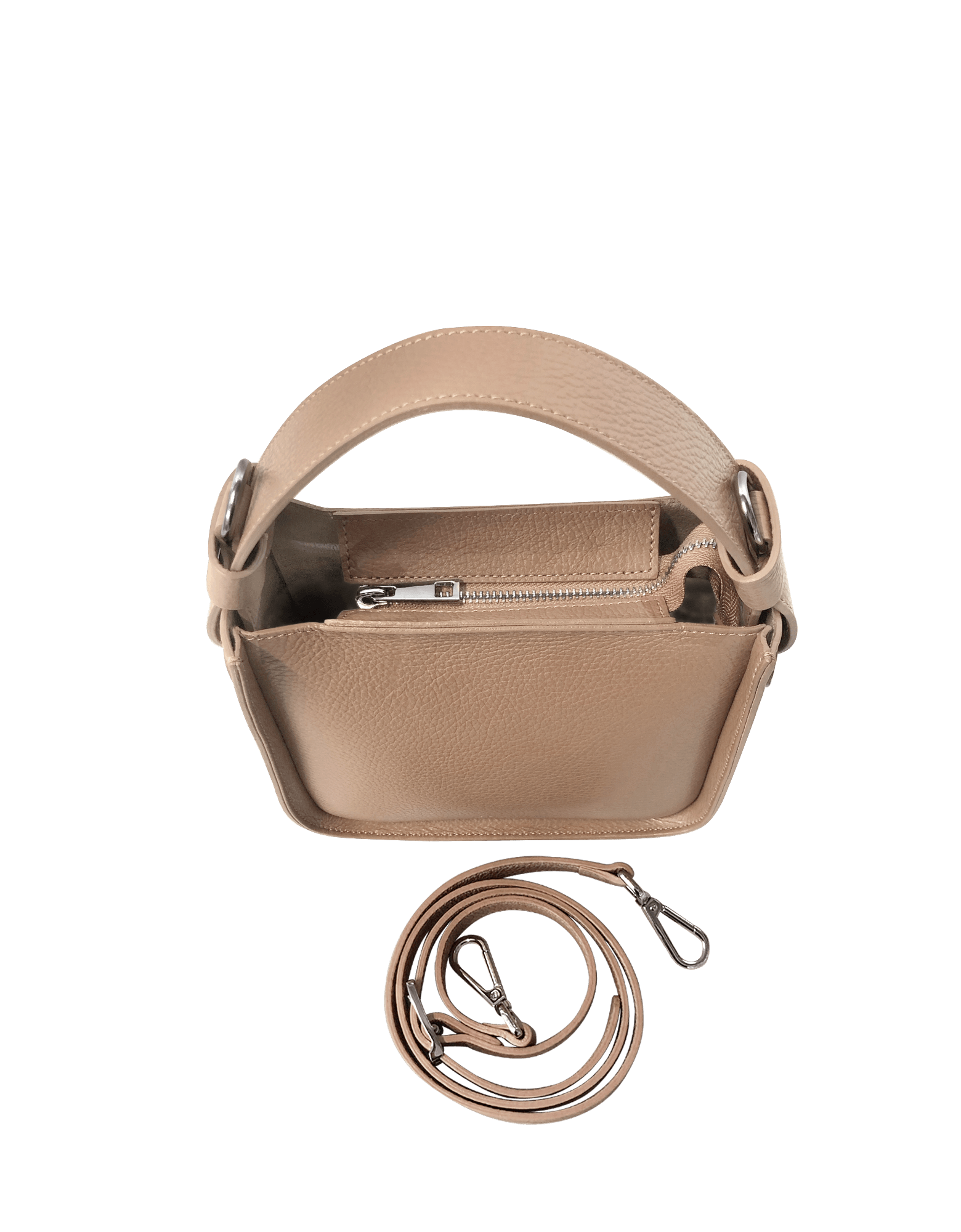 Duplo Small Hammered Leather Top Handle bag