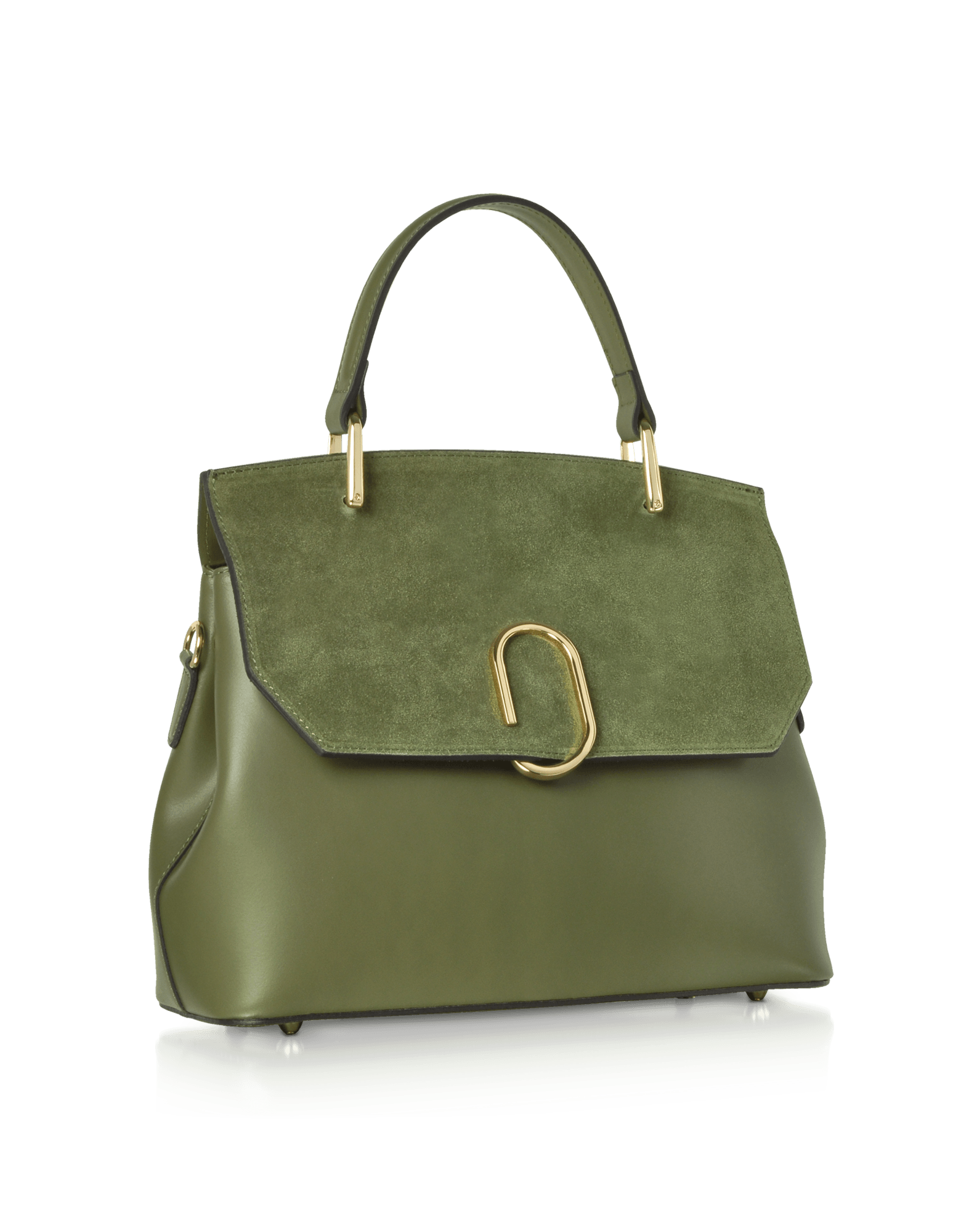 Thais Suede and Leather Satchel Bag