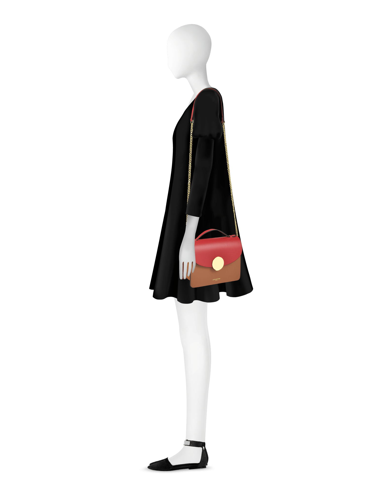 New Ondina Color Block Flap Top Leather Satchel Bag