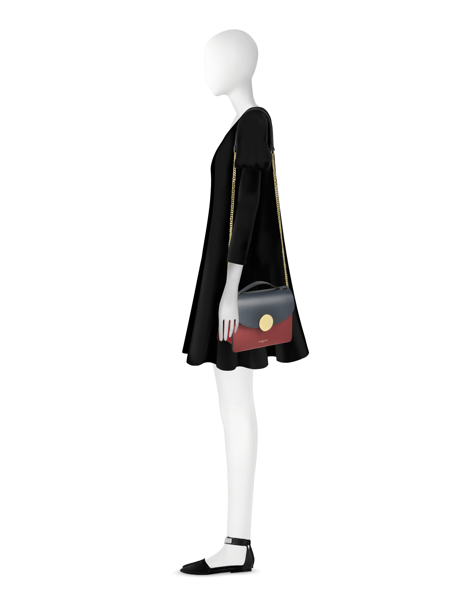 New Ondina Color Block Flap Top Leather Satchel Bag