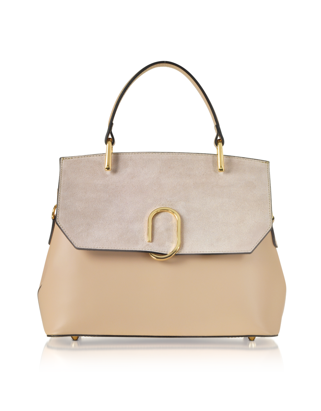 Thais Suede and Leather Satchel Bag